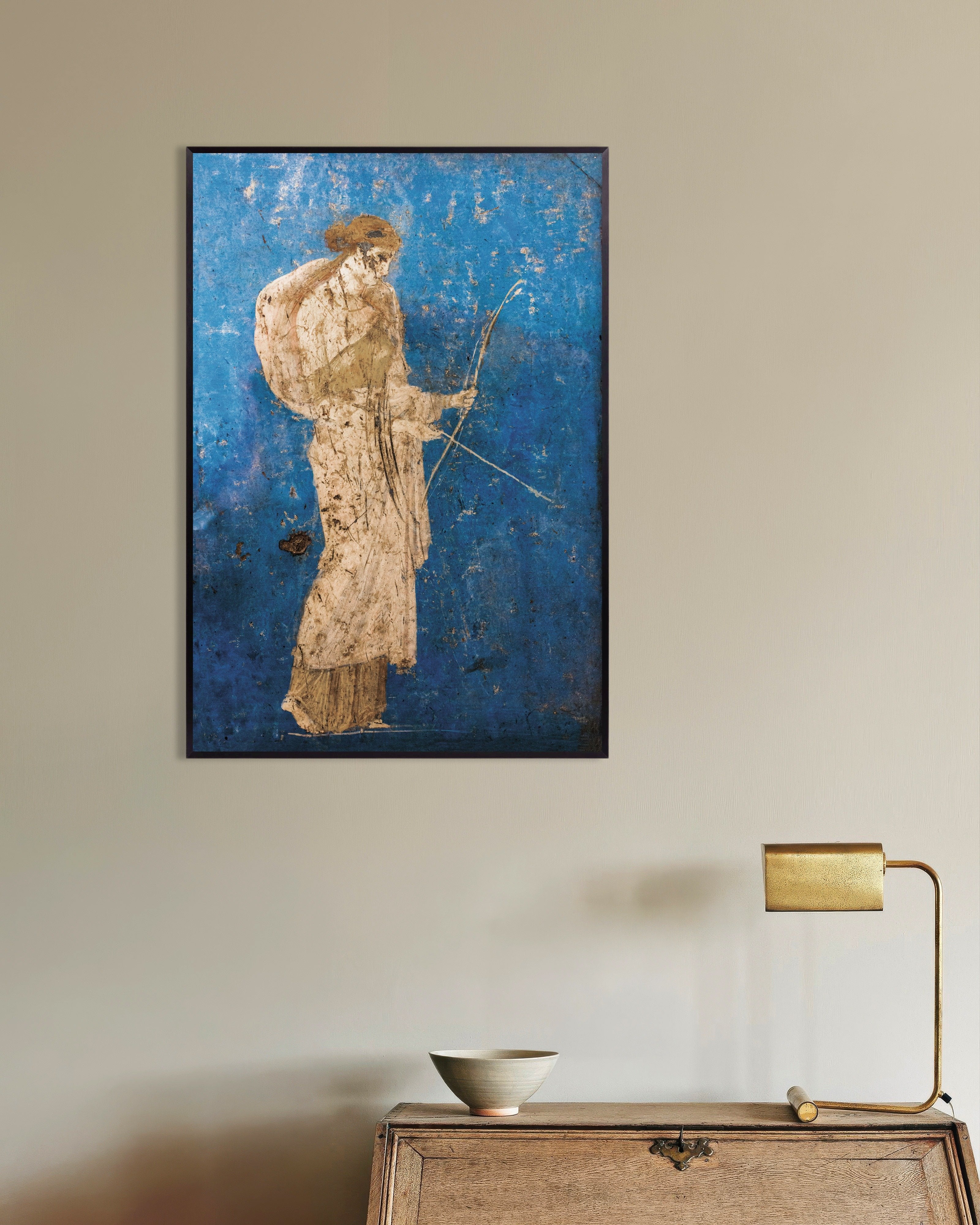 Poster of Artemis Wall Fresco – Roman Mural Poster, with metal frame
