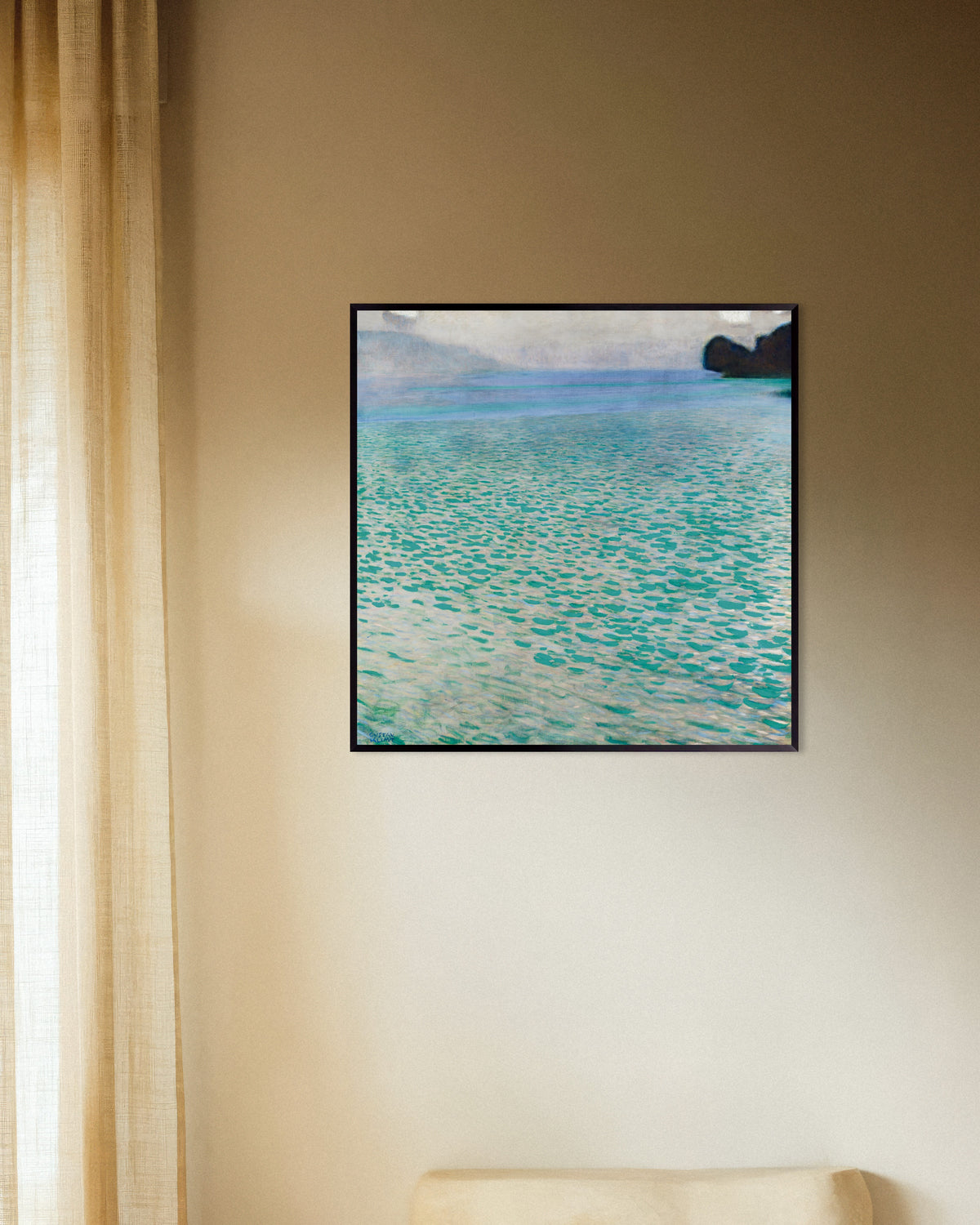 Poster Attersee (1900) av Gustav Klimt med metallram