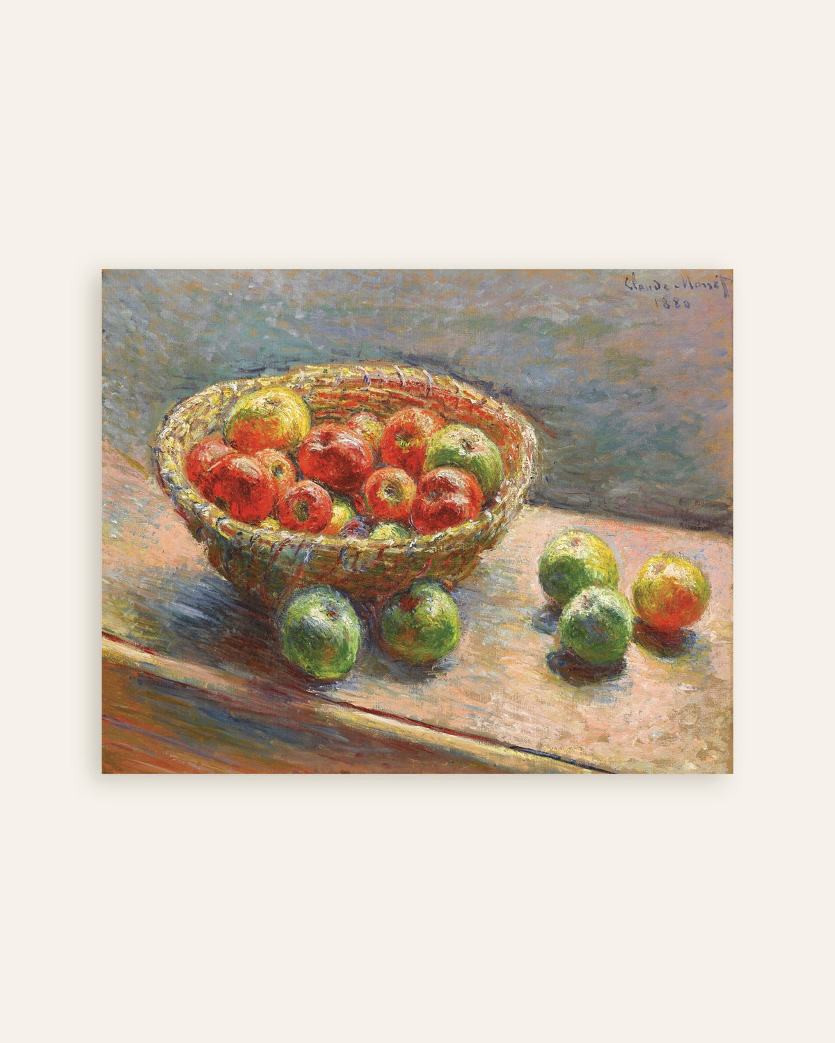 Poster Äppelkorgen (1880) av Claude Monet, miniatyr