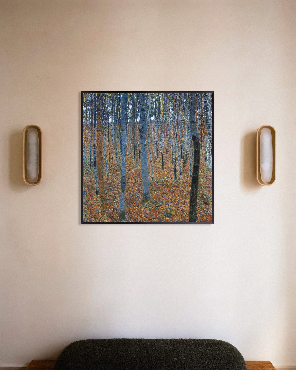 Poster Bokskog I (1902) av Gustav Klimt med metallram