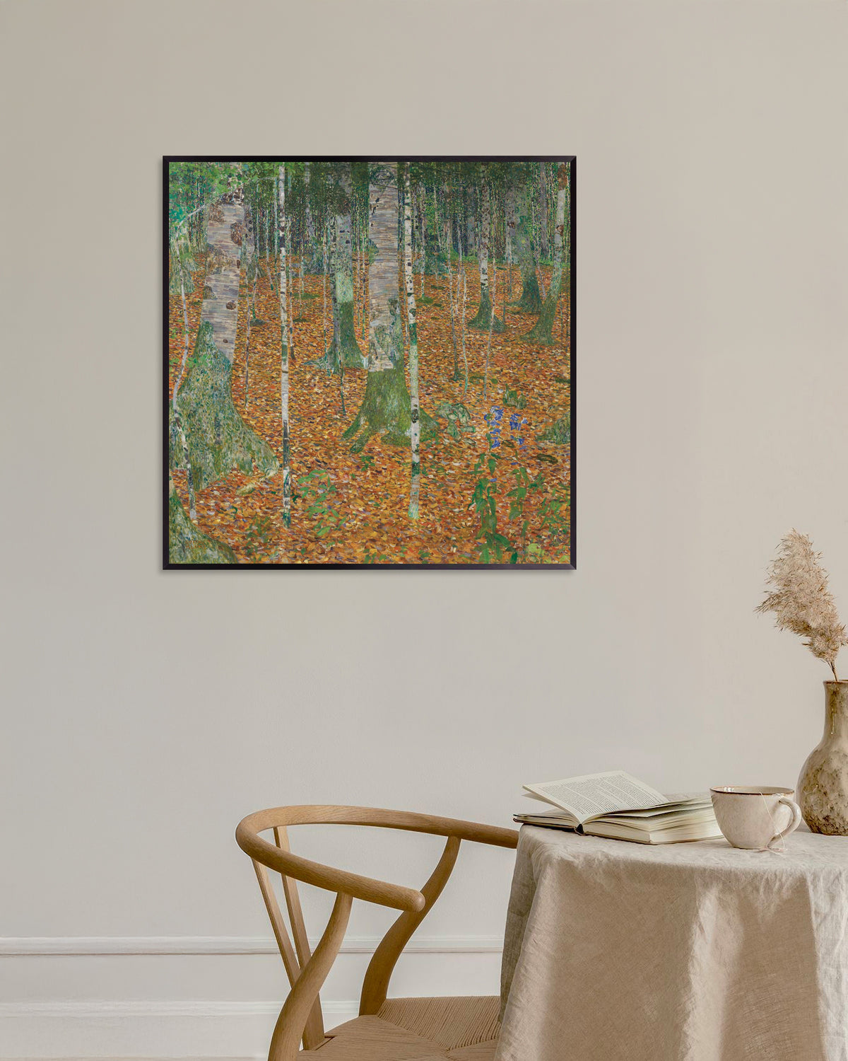 Poster Björkskog (1903) av Gustav Klimt med metallram