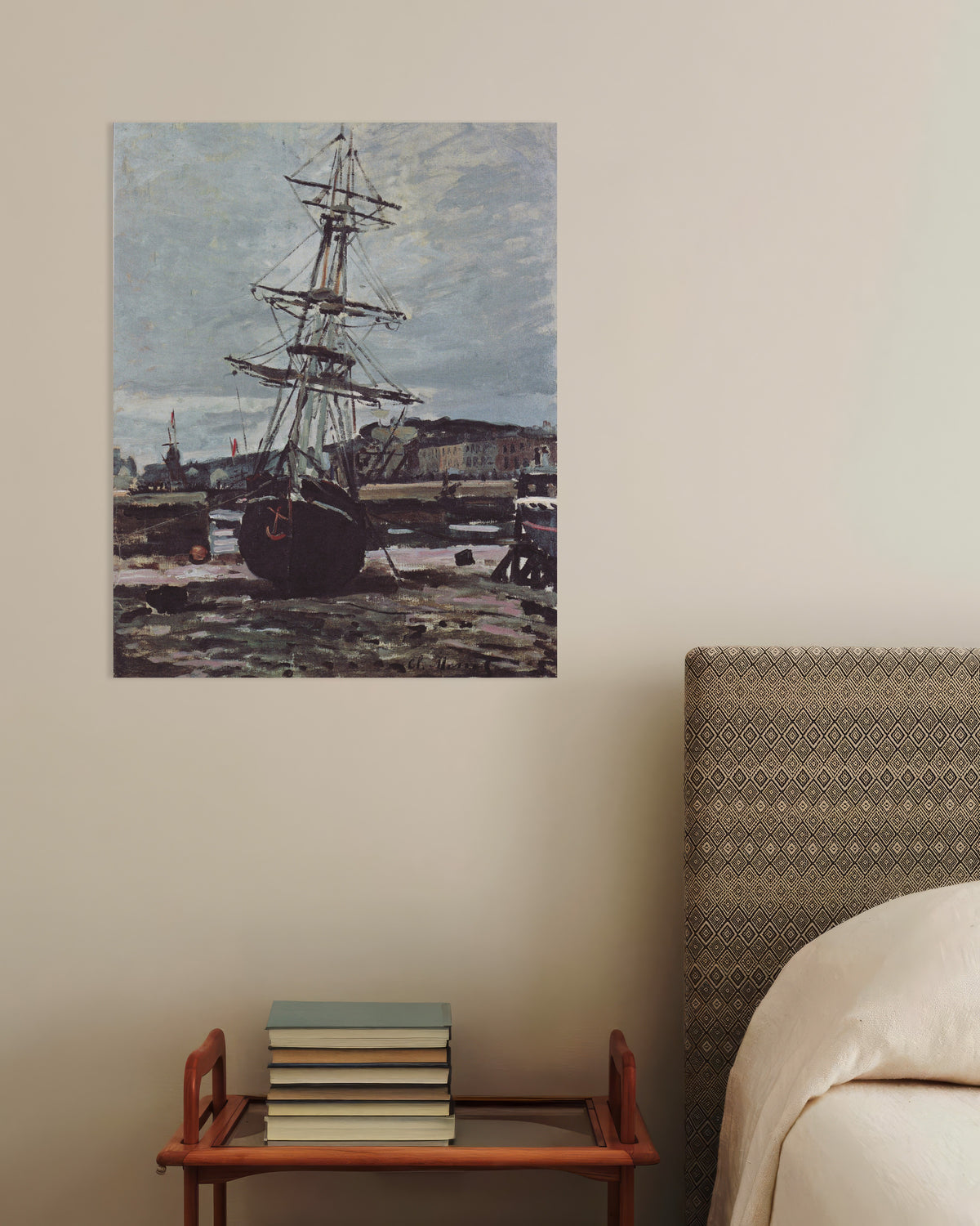 Poster Grundstött båt i Fécamp (1868) av Claude Monet