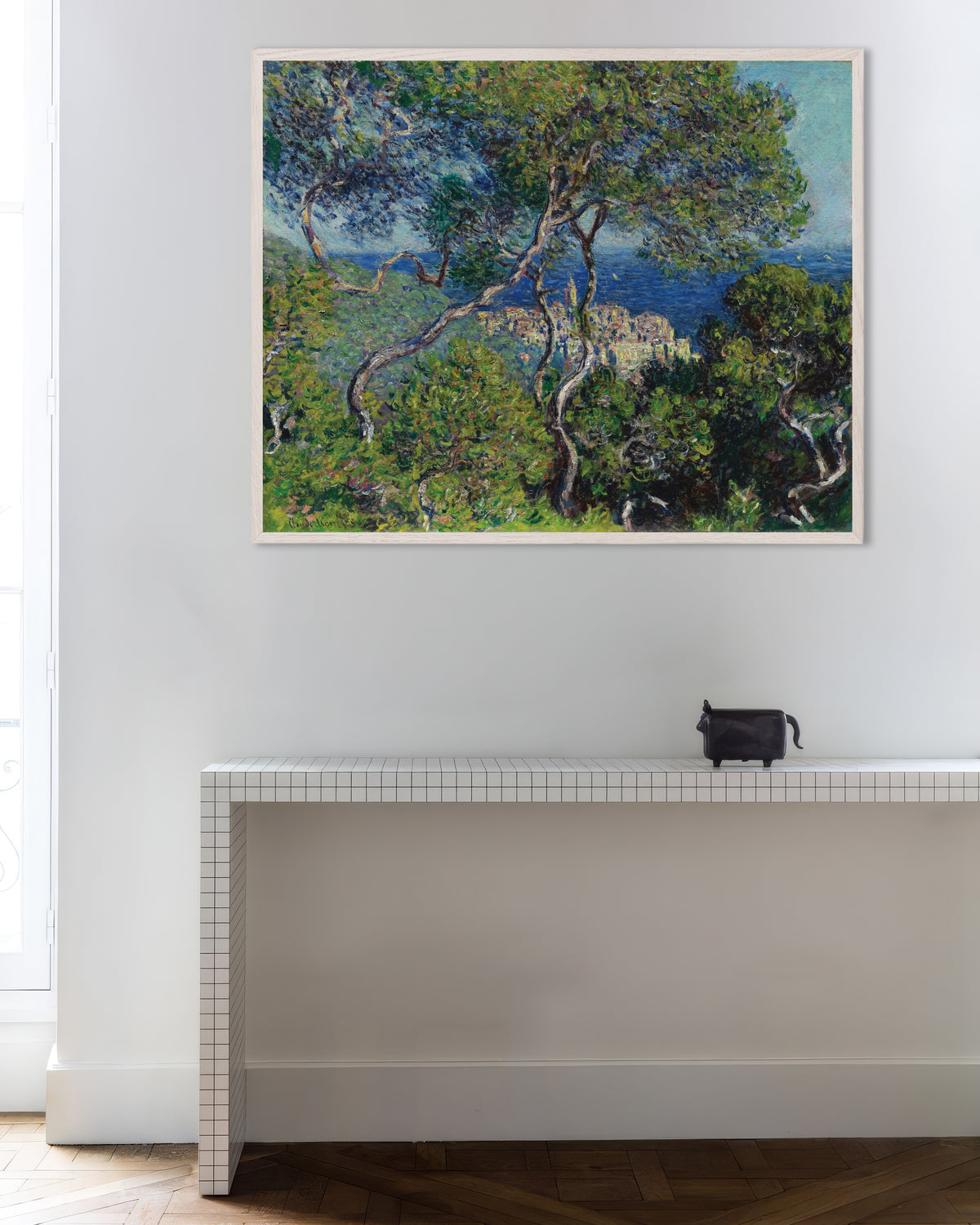 Poster Bordighera (1884) av Claude Monet med vit träram