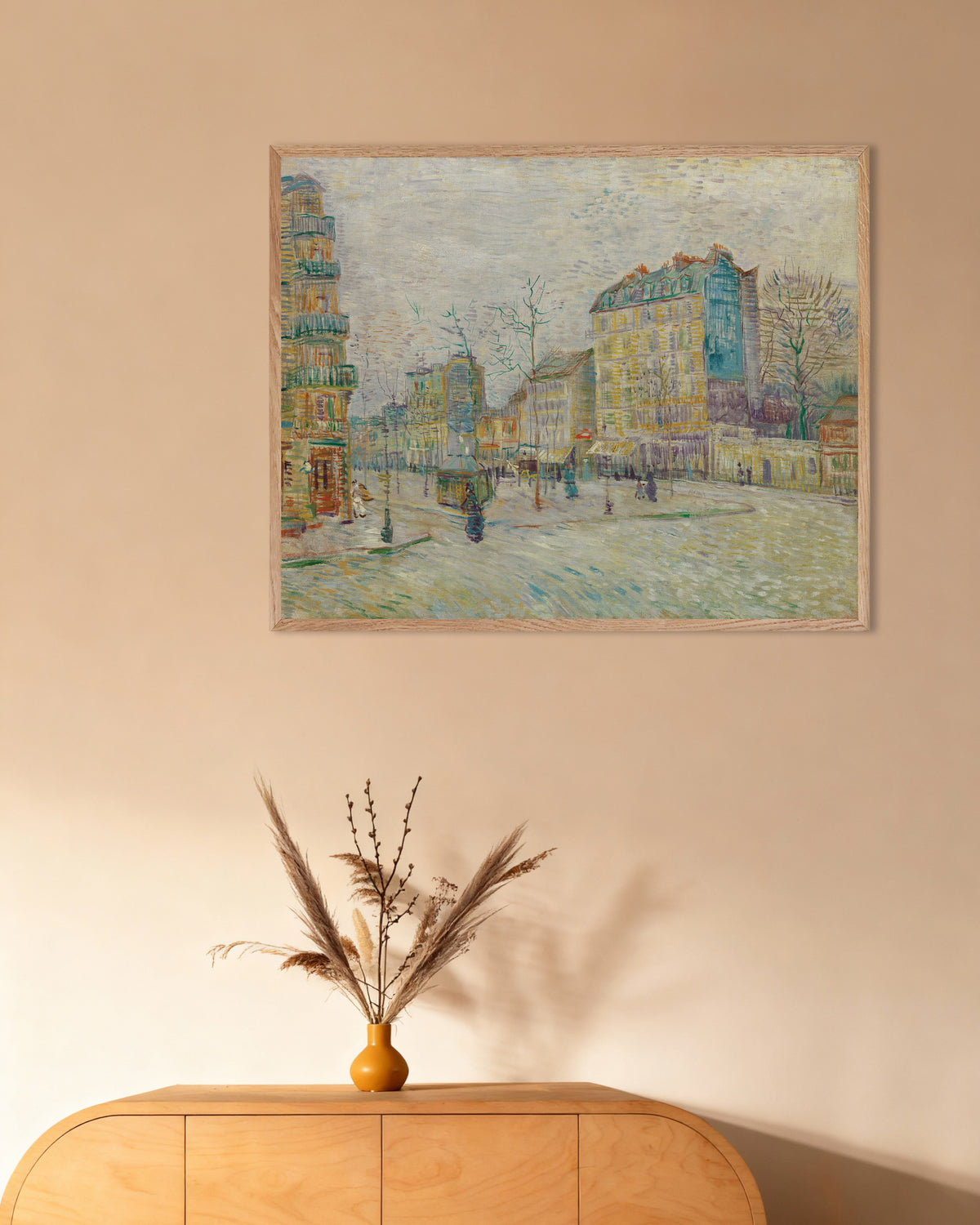Poster med Boulevard de Clichy (1887) av Vincent van Gogh, med ram i naturträ