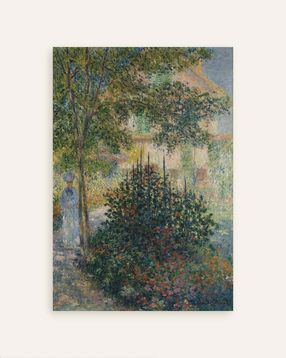 Poster Camille Monet i trädgården i Argenteuil (1876) av Claude Monet, miniatyr