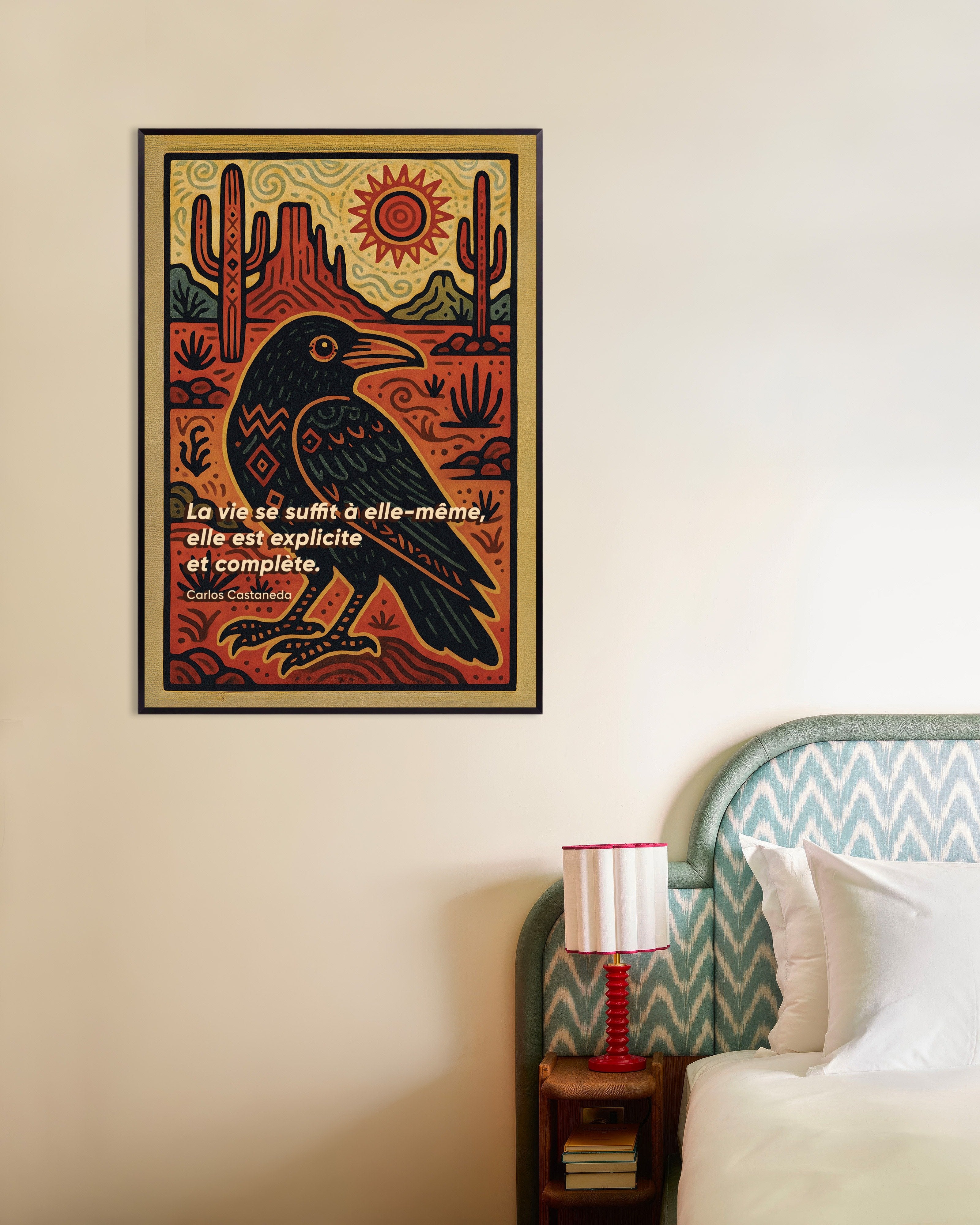 Poster of Carlos Castaneda Quote Art Print - Journey to Ixtlan: The Lessons of Don Juan, french, with metal frame