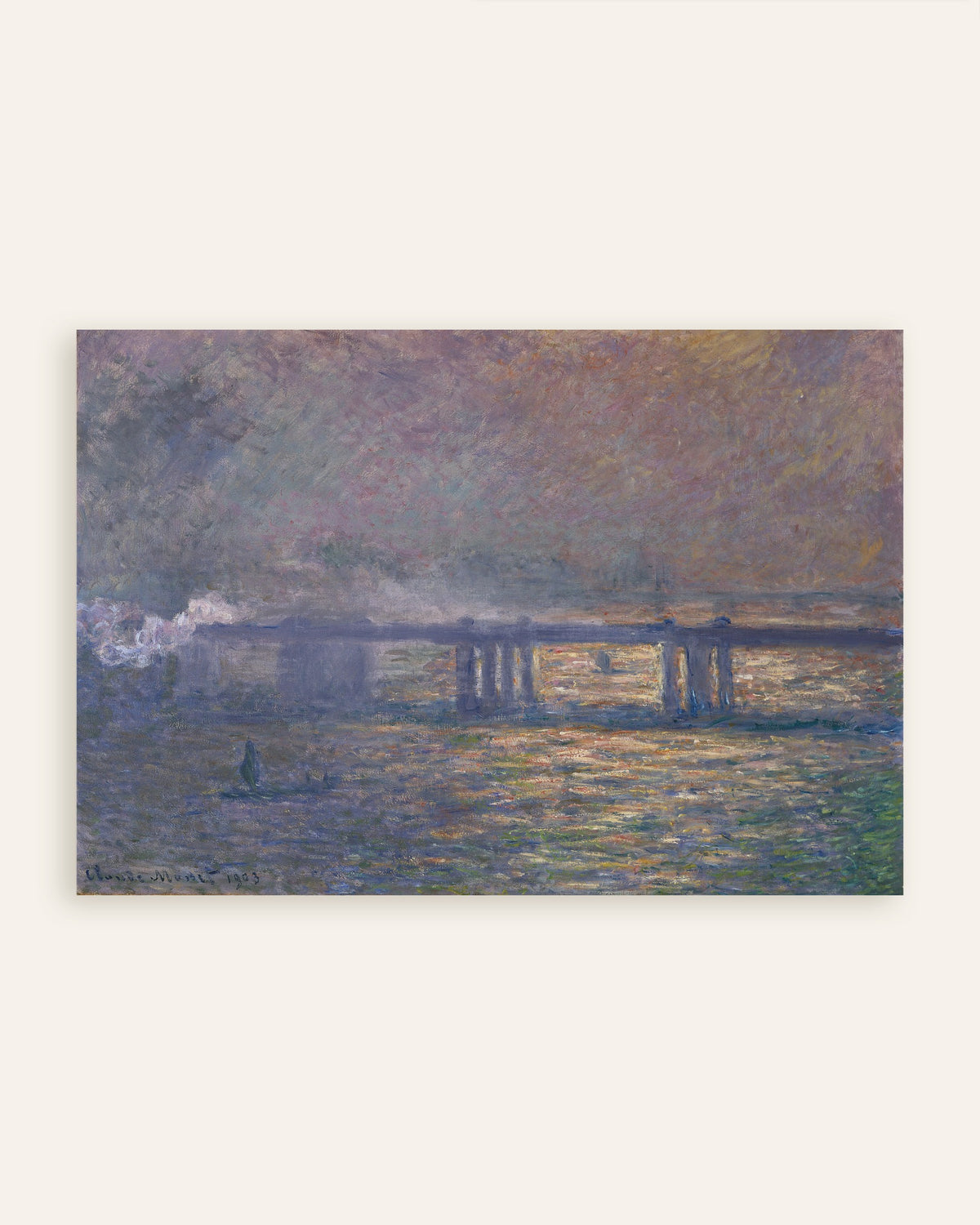 Poster Charing Cross Bridge (1903) av Claude Monet, miniatyr