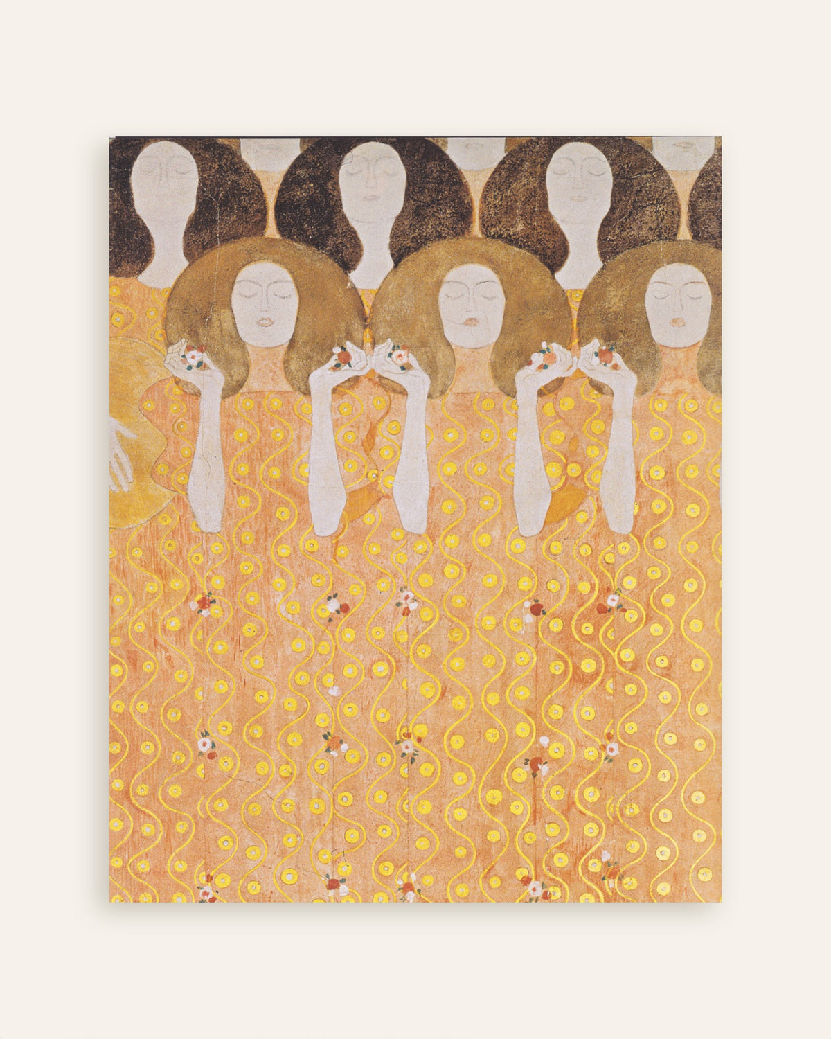 Poster Paradisets änglakör, Beethovenfrisen (1902) av Gustav Klimt, miniatyr