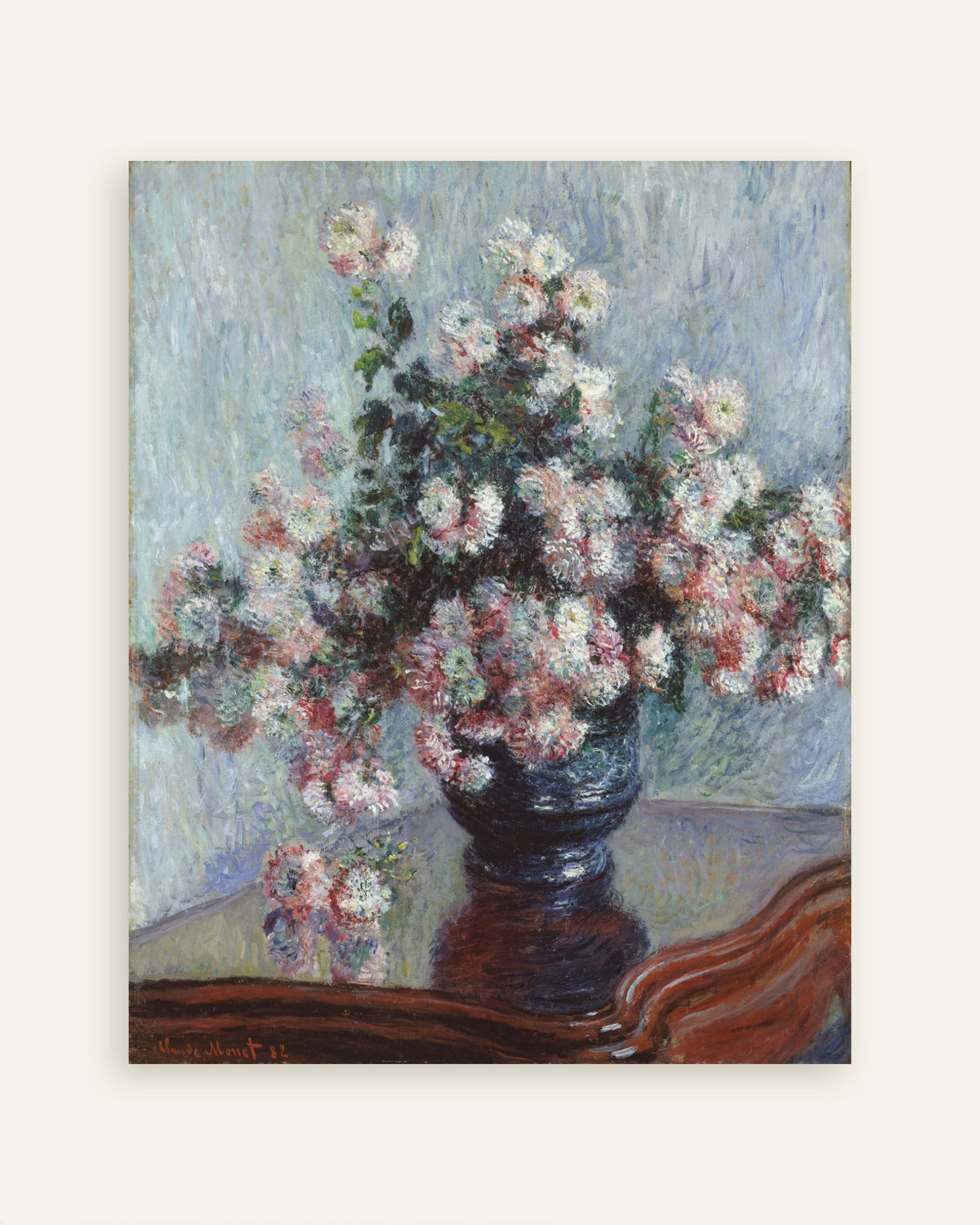 Poster Krysantemum (1882) av Claude Monet, miniatyr