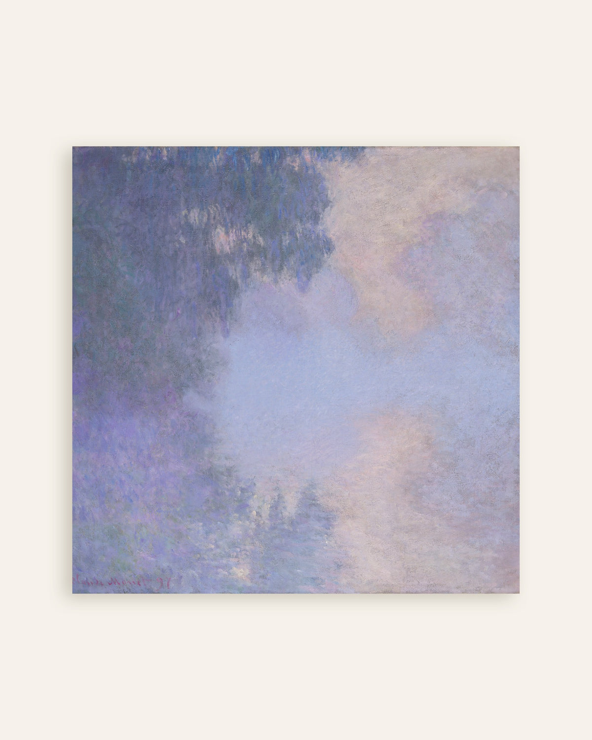 Poster Seines sidoarm nära Giverny, dimma (1897) av Claude Monet, miniatyr
