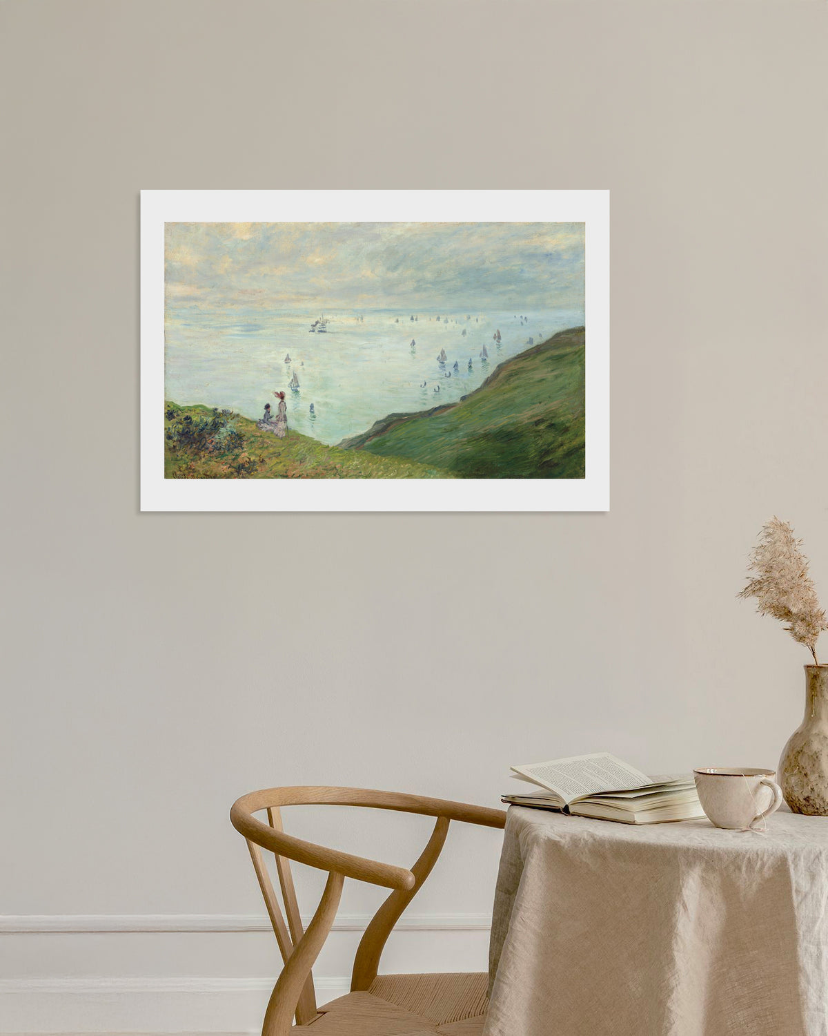 Poster Klippor vid Pourville (1882) av Claude Monet