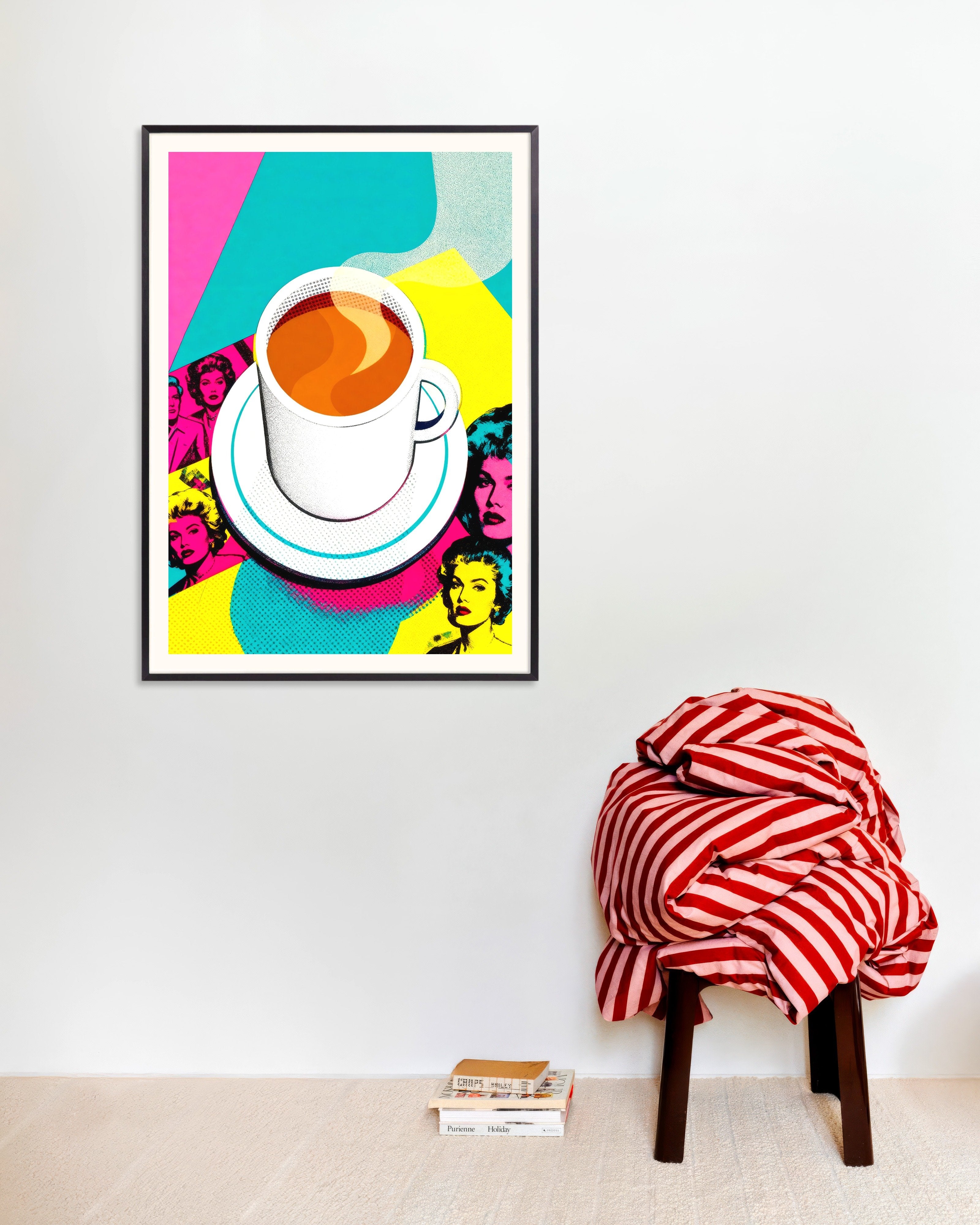 Poster of Coffee poster pop art – Andy Warhol style print, with metal frame