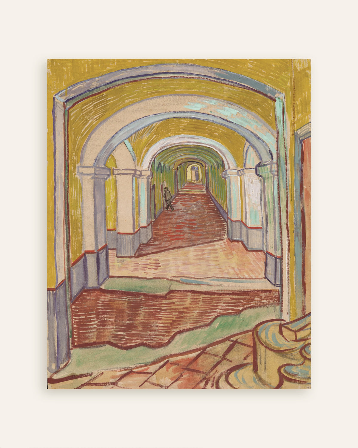 Poster av Korridor på asylet (1889) av Vincent van Gogh, miniatyrbild