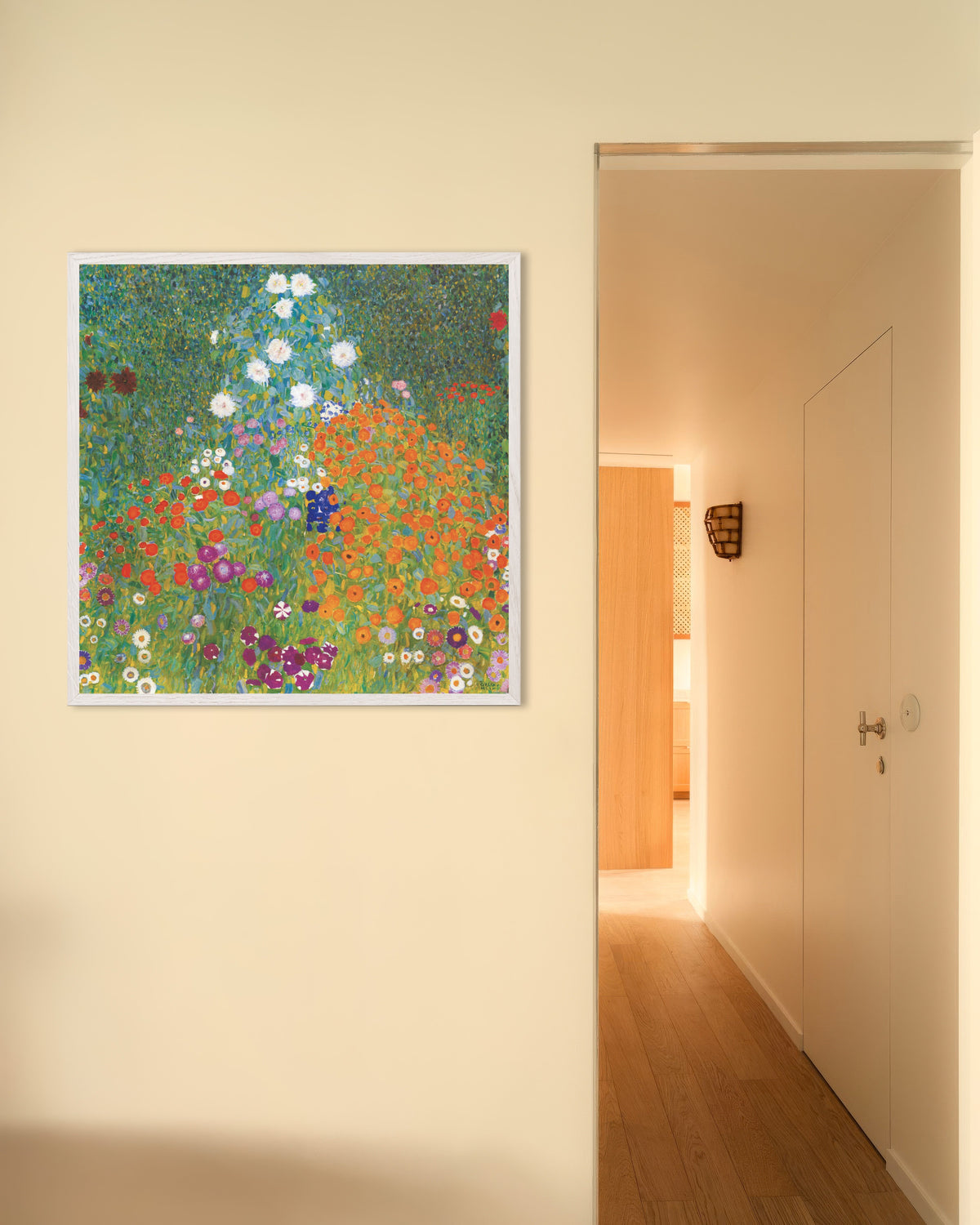 Poster Bondeträdgård (1905–1907) av Gustav Klimt med vit träram