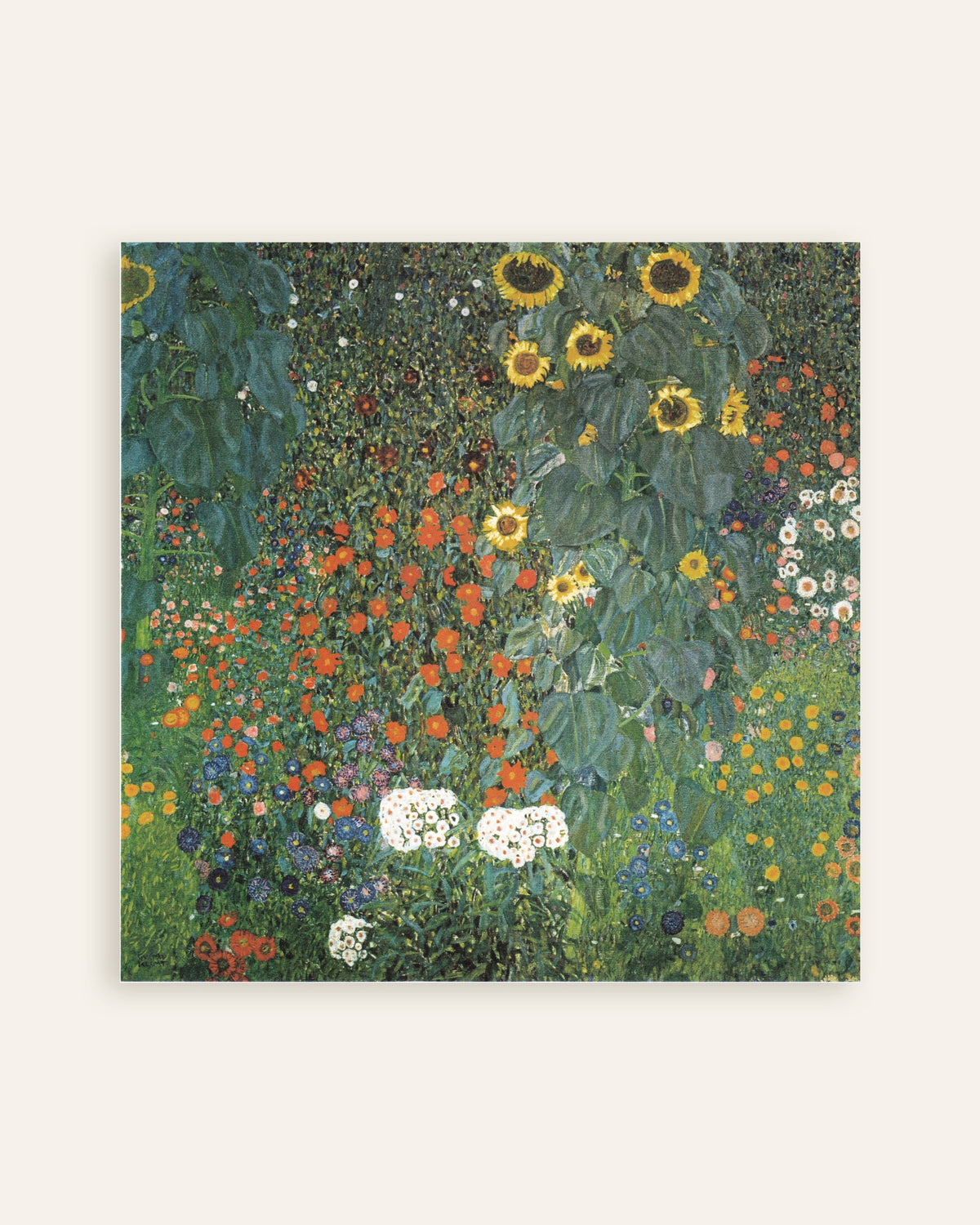Poster Bondeträdgård med solrosor (1907) av Gustav Klimt, miniatyr