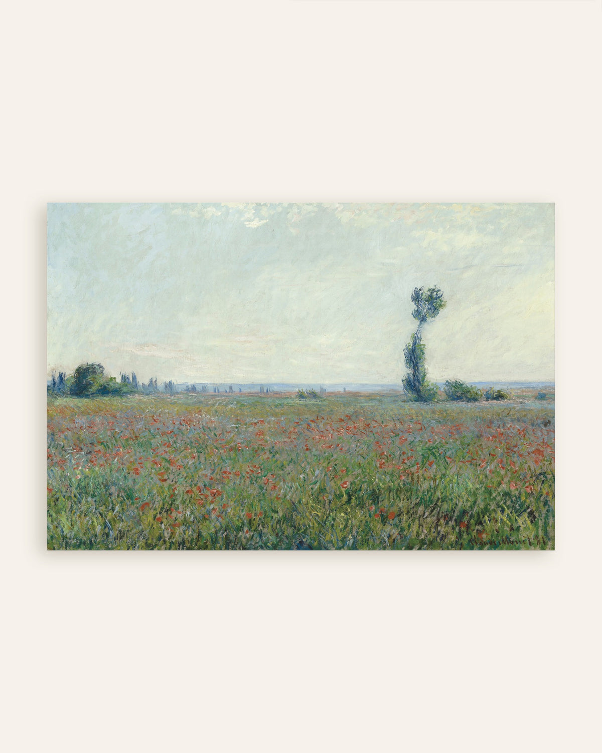Poster Vallmofält av Claude Monet, miniatyr