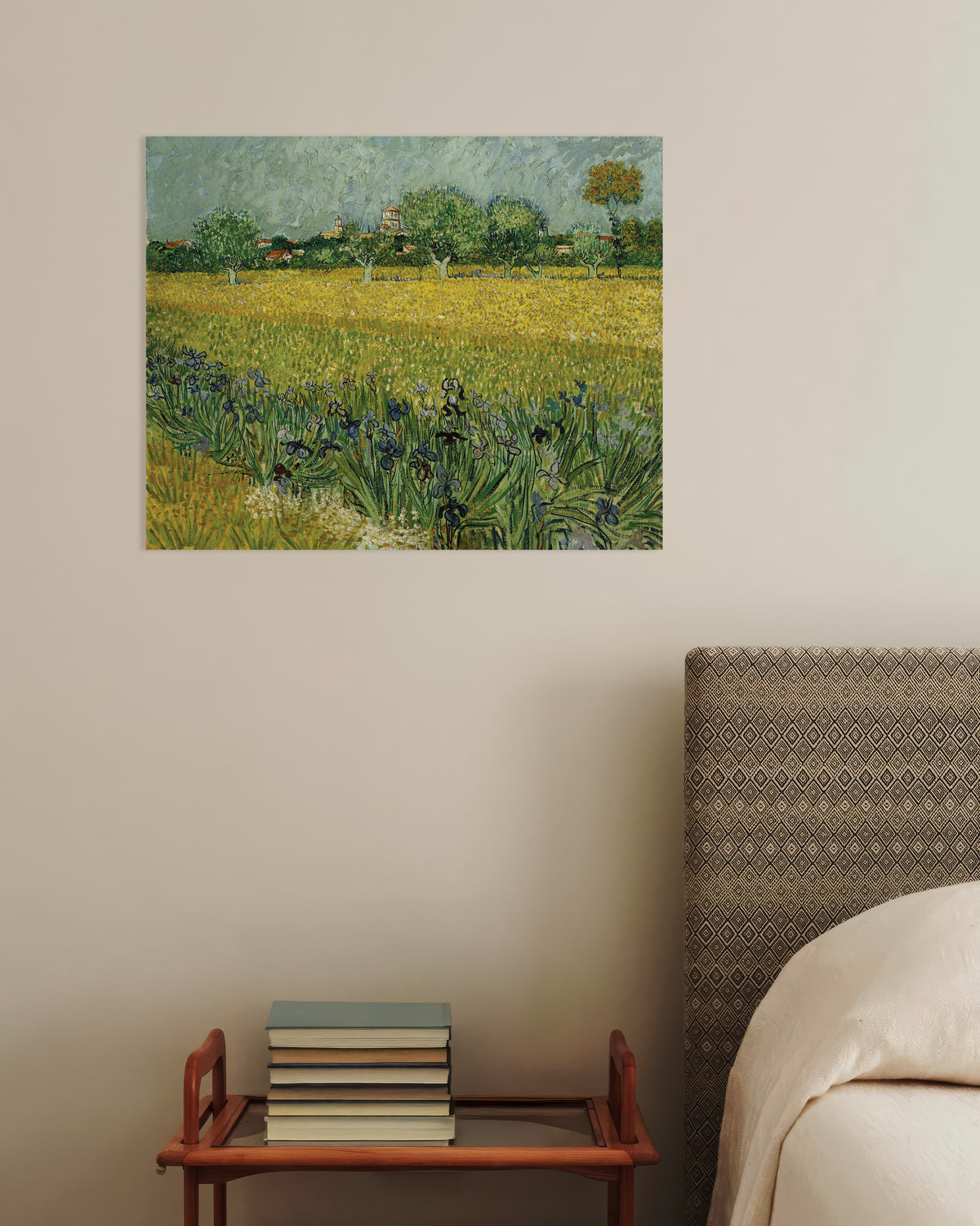 Poster med Fält med iris nära Arles (1888) av Vincent van Gogh
