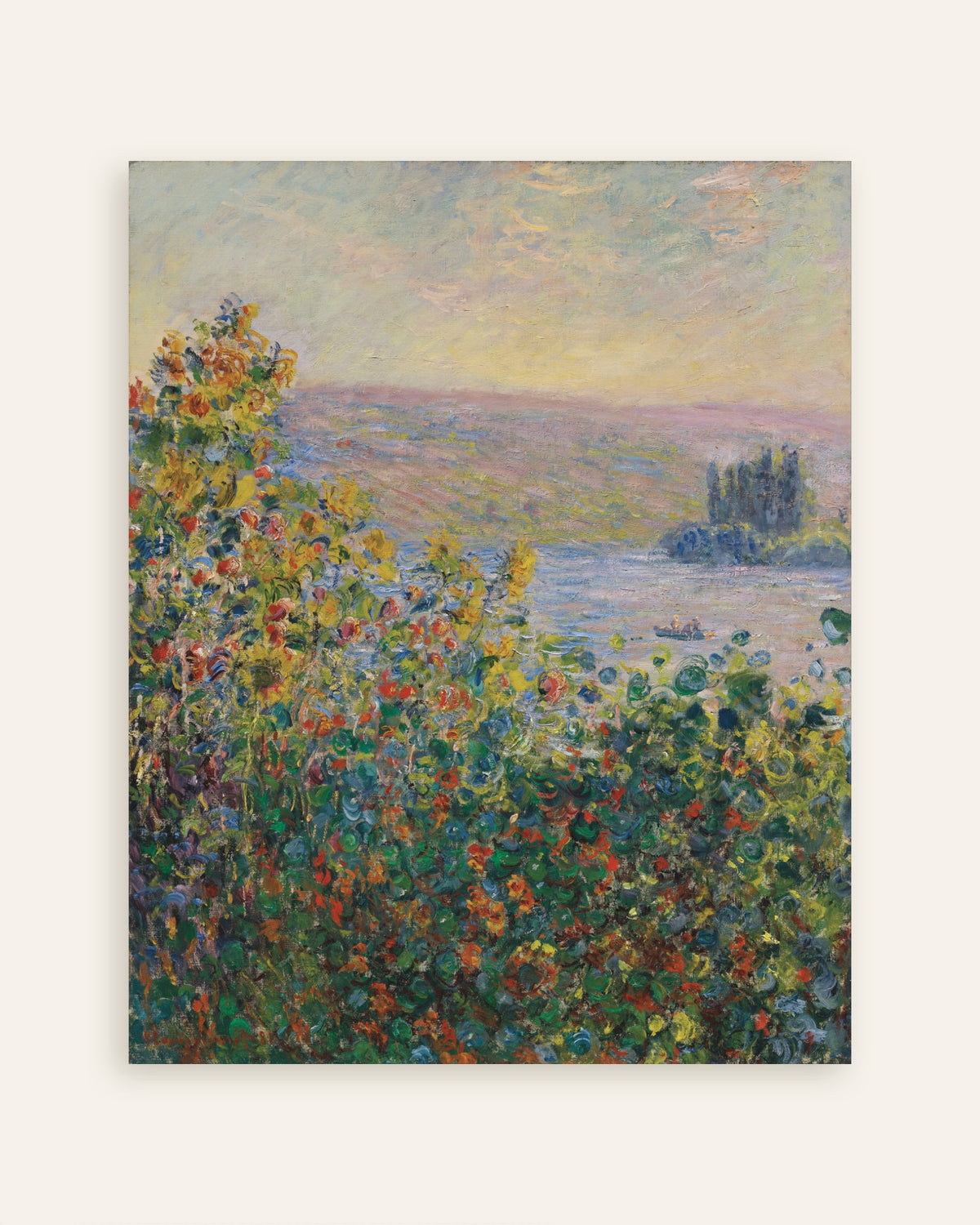 Poster Rabatter i Vétheuil (1881) av Claude Monet, miniatyr