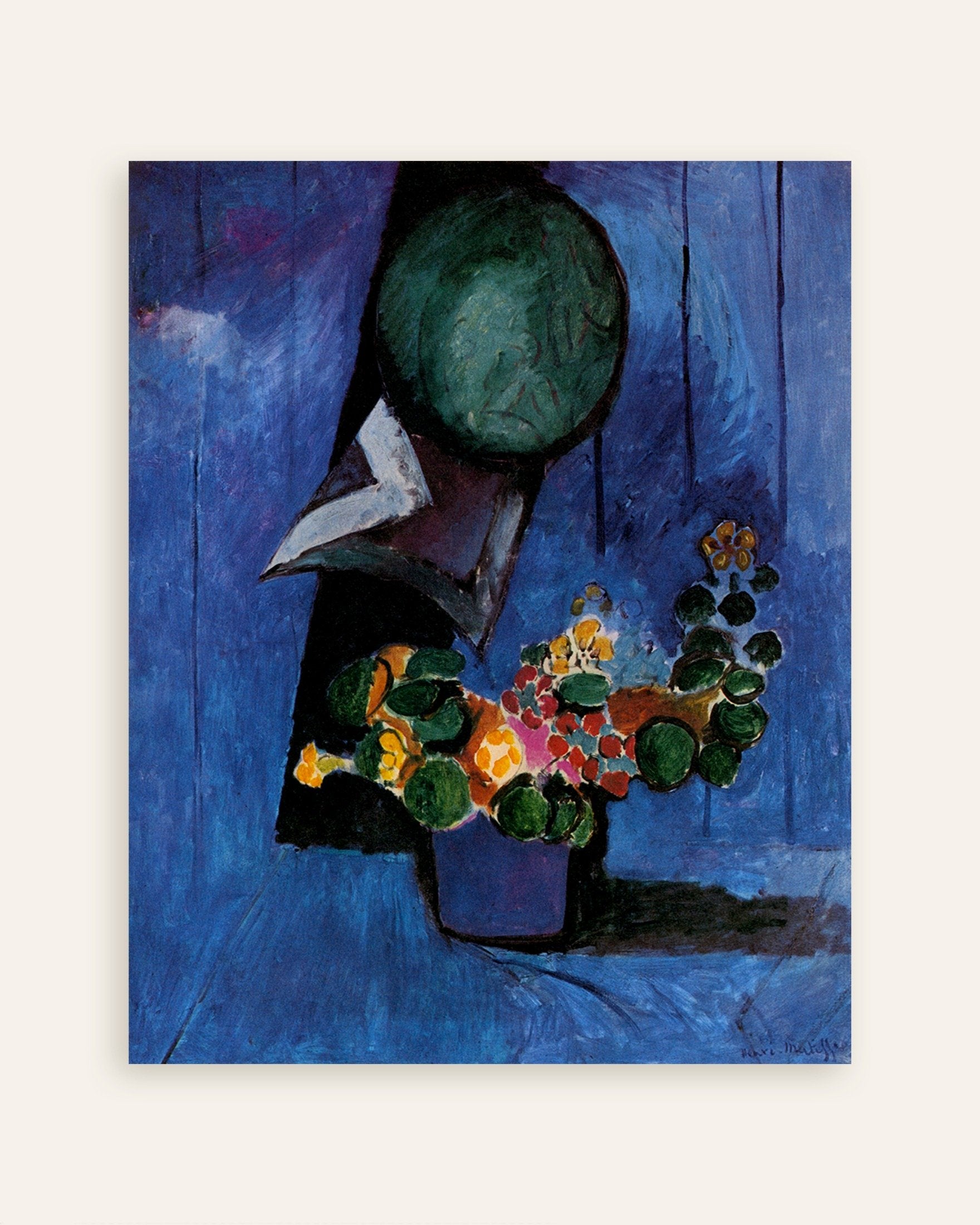 Poster of Flowers and ceramic plate (1911) by Henri Matisse, thumbnail