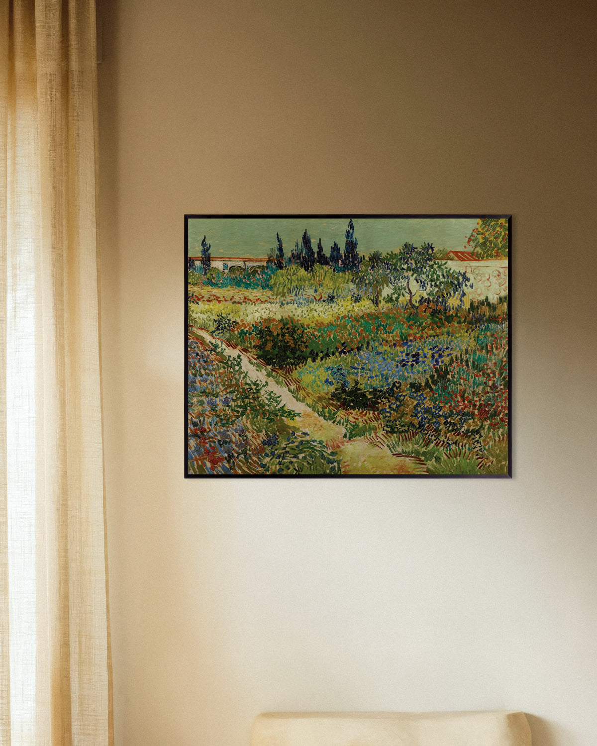 Poster med Trädgård i Arles (1888) av Vincent van Gogh, med metallram