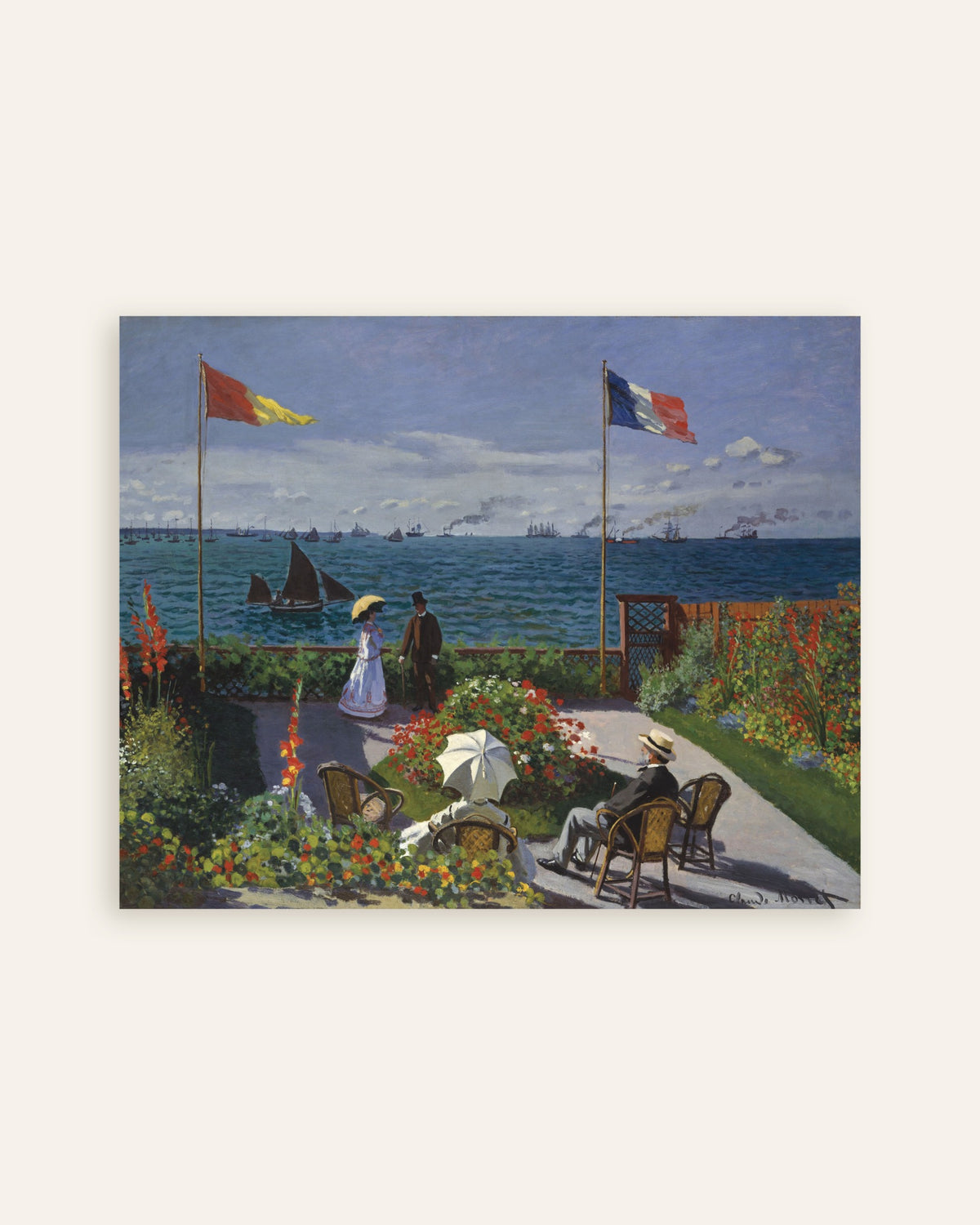 Poster Trädgård i Sainte-Adresse (1867) av Claude Monet, miniatyr