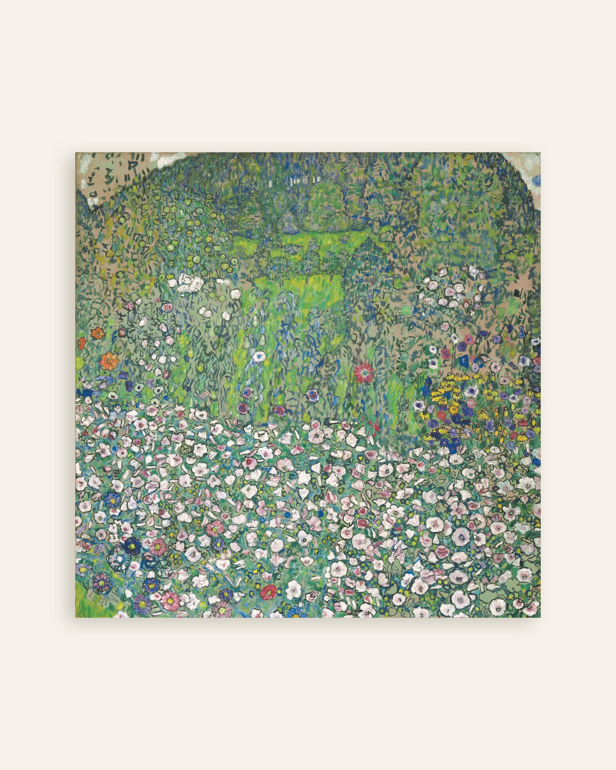 Poster av Trädgårdslandskap med kulle (1916) av Gustav Klimt, miniatyrbild