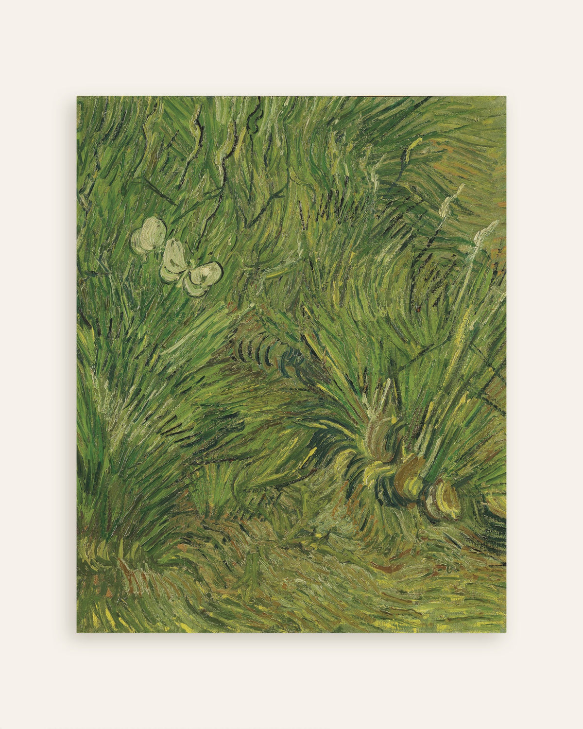 Poster med Trädgård med fjärilar (1889) av Vincent van Gogh, miniatyrbild