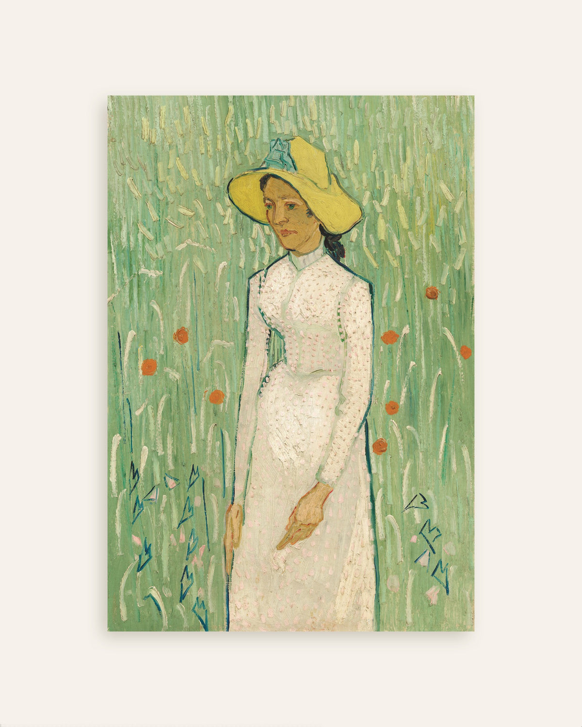 Poster med Flicka i vitt (1890) av Vincent van Gogh, miniatyr