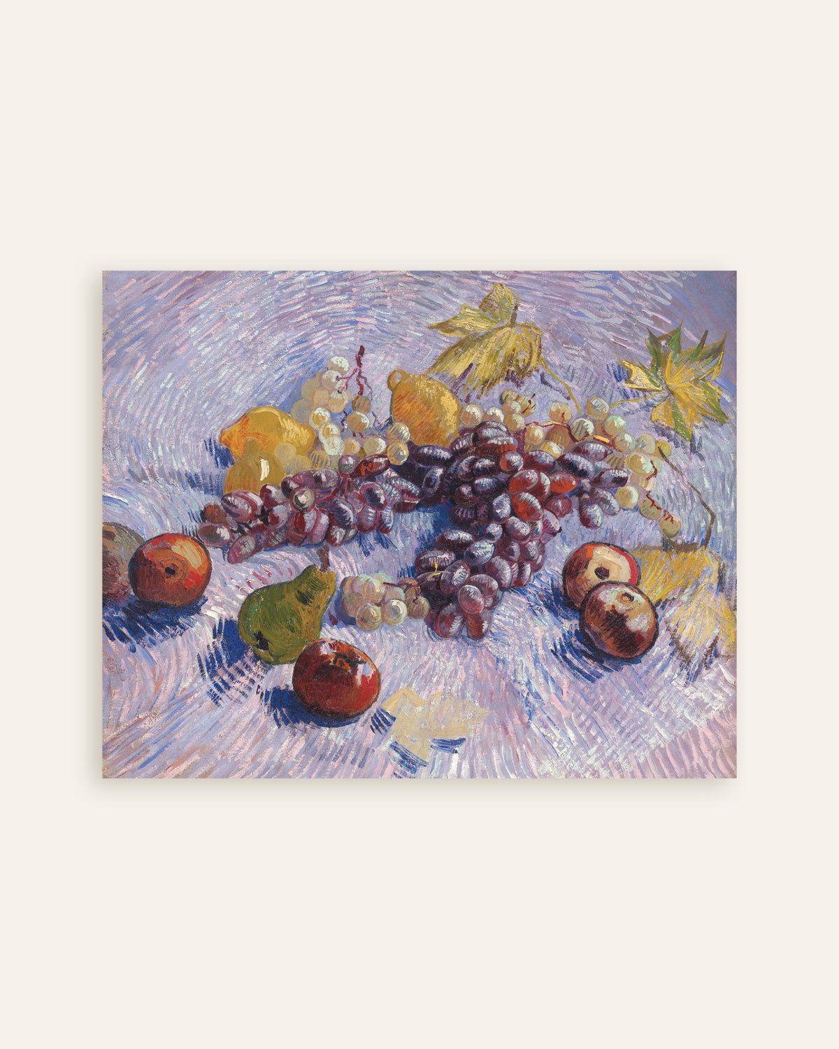 Poster av Druvor, citroner, päron och äpplen (1887) av Vincent van Gogh, miniatyrbild