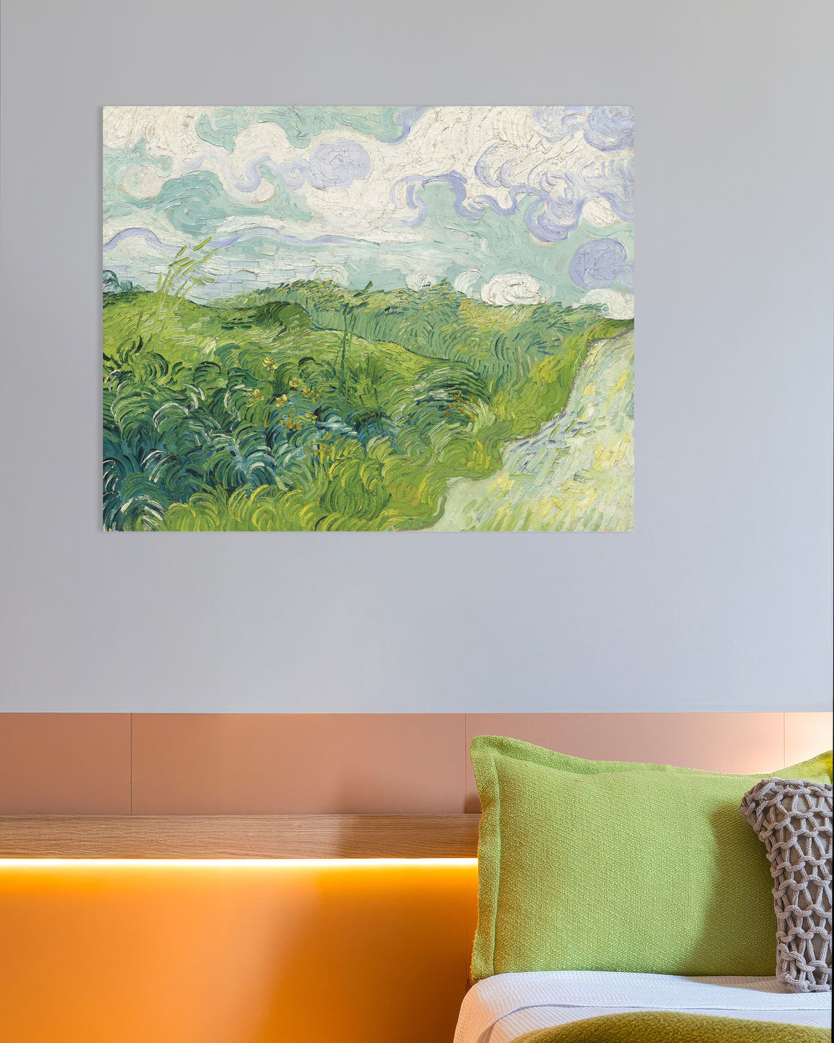 Poster med Gröna vetefält, Auvers (1890) av Vincent van Gogh