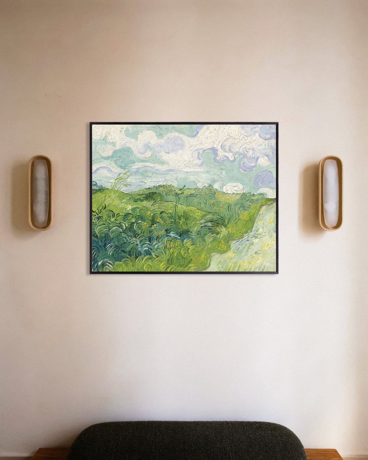 Poster med Gröna vetefält, Auvers (1890) av Vincent van Gogh, med metallram
