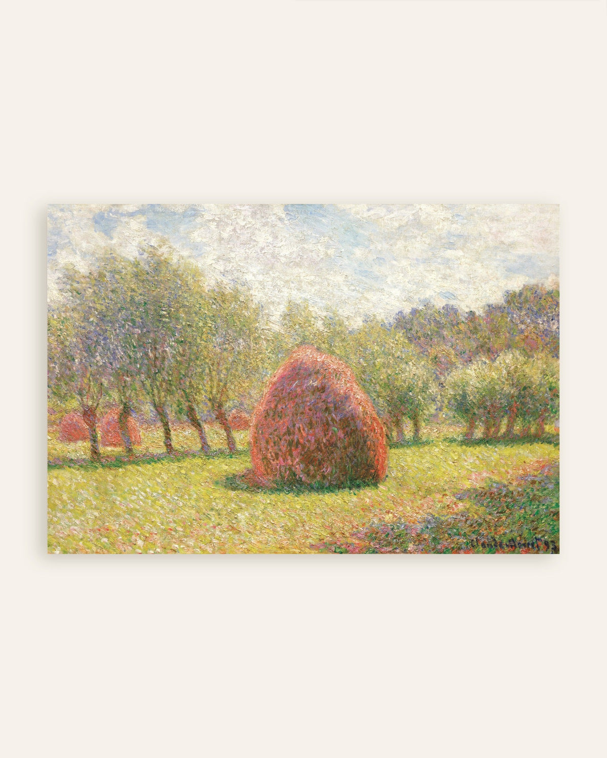 Poster Höstackar i Giverny (1893) av Claude Monet, miniatyr