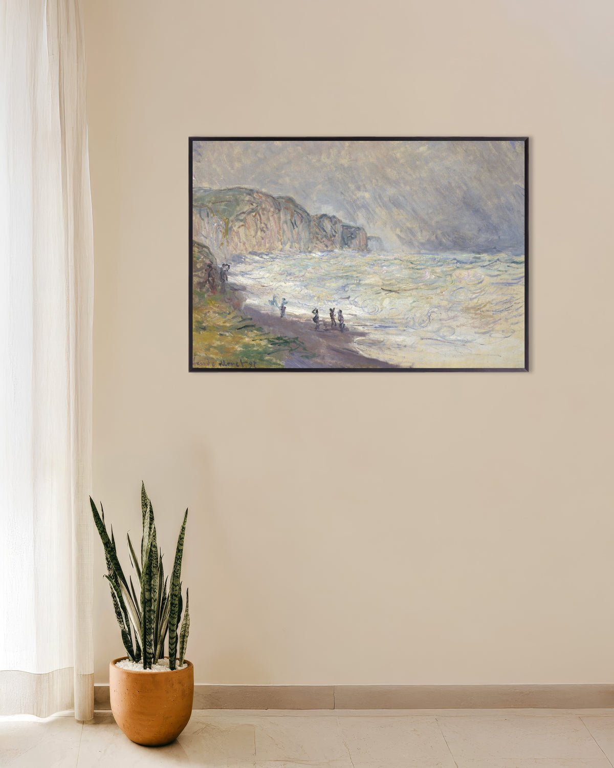 Poster Grov sjö vid Pourville (1897) av Claude Monet med metallram