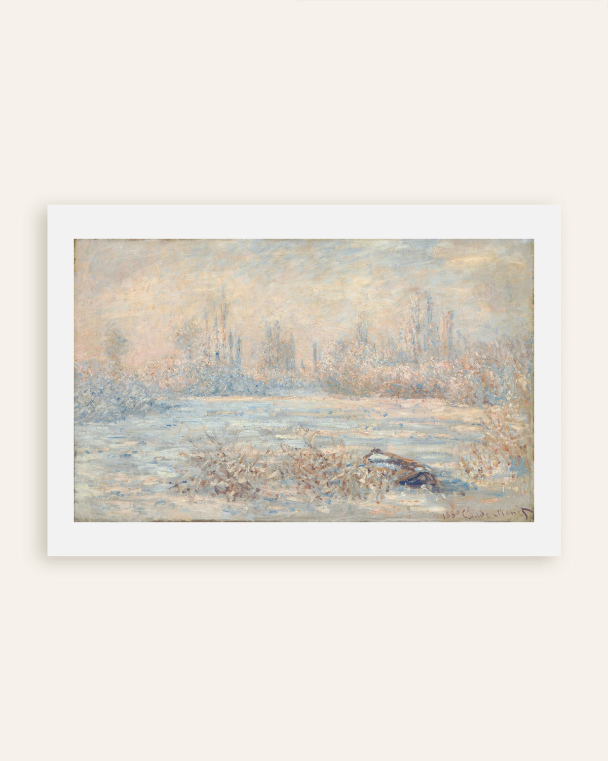 Poster Rimfrost (1880) av Claude Monet, miniatyr