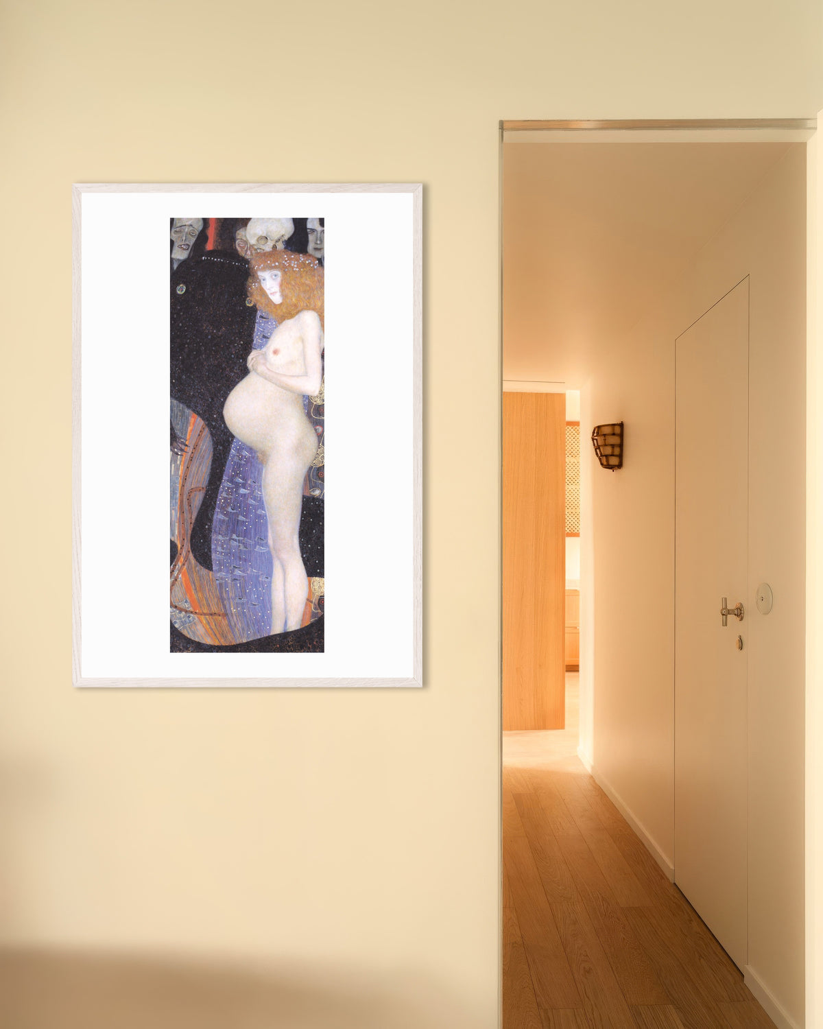 Poster Hoppet I (1903) av Gustav Klimt med vit träram