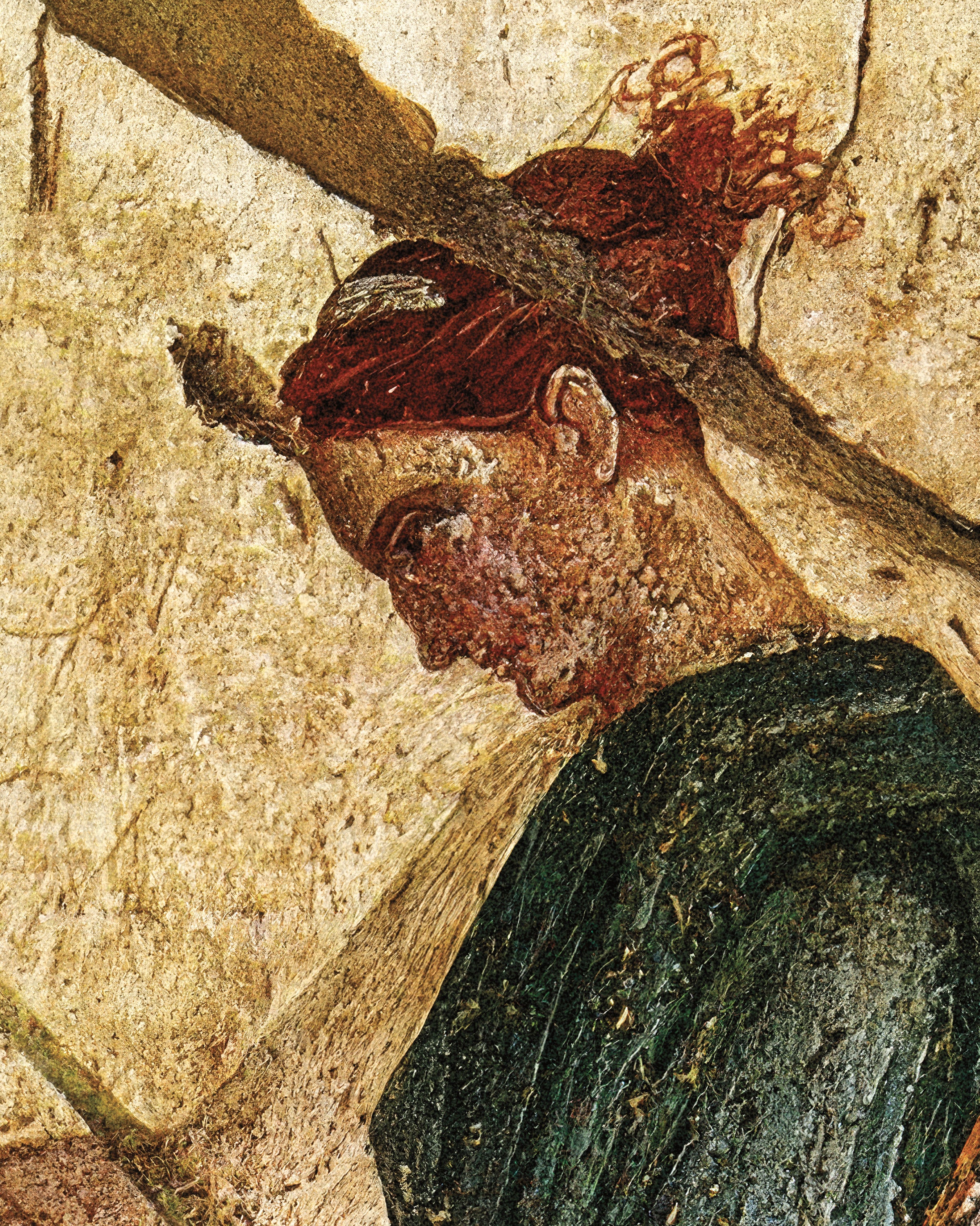 Poster med kvinna och lyra i freskstil