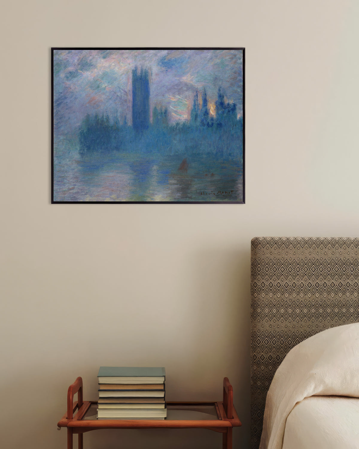 Poster Parlamentet i London (1900) av Claude Monet med metallram
