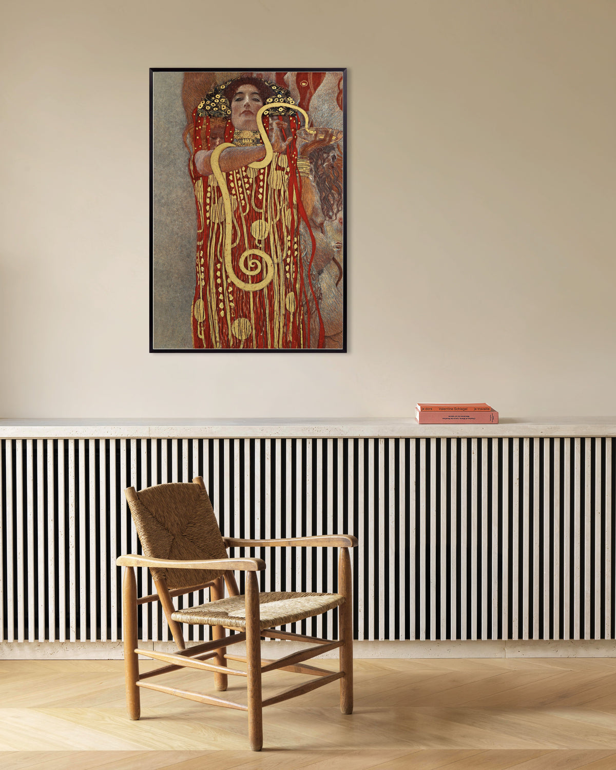 Poster Hygieia, detalj ur Medicinen (1907) av Gustav Klimt med metallram