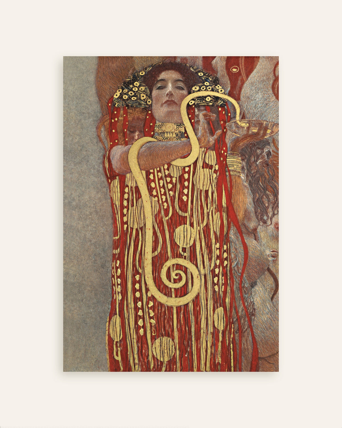 Poster Hygieia, detalj ur Medicinen (1907) av Gustav Klimt, miniatyr