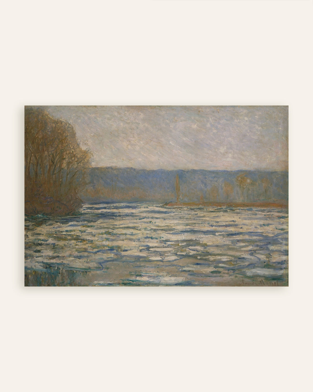 Poster Islossning på Seine nära Bennecourt (1893) av Claude Monet, miniatyr