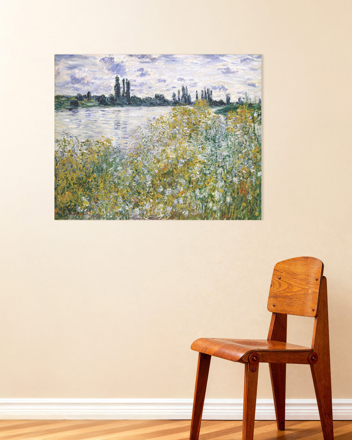 Poster Blomsterön vid Vétheuil (1880) av Claude Monet