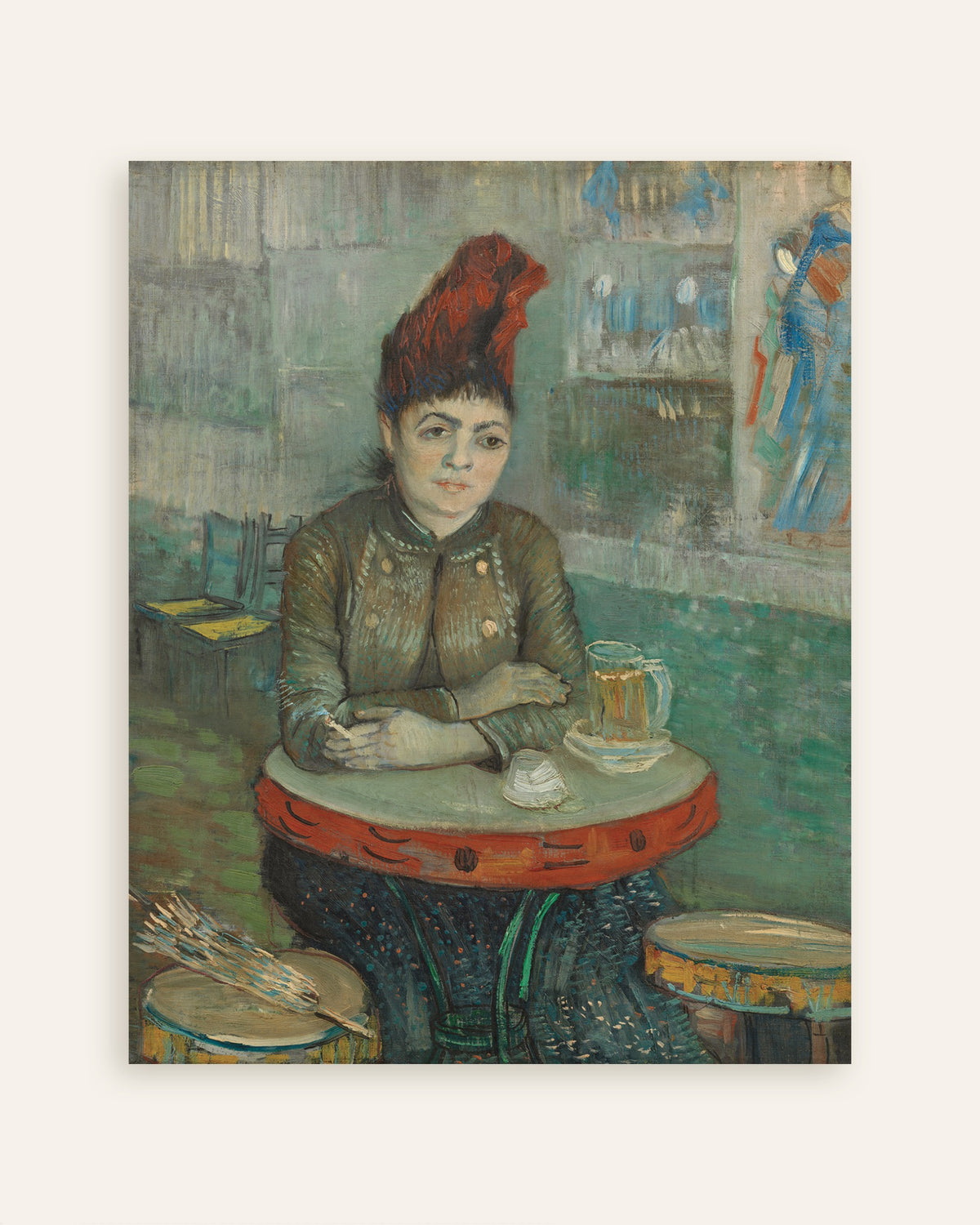 Poster med På kaféet, Agostina Segatori på Le Tambourin (1887) av Vincent van Gogh, miniatyrbild