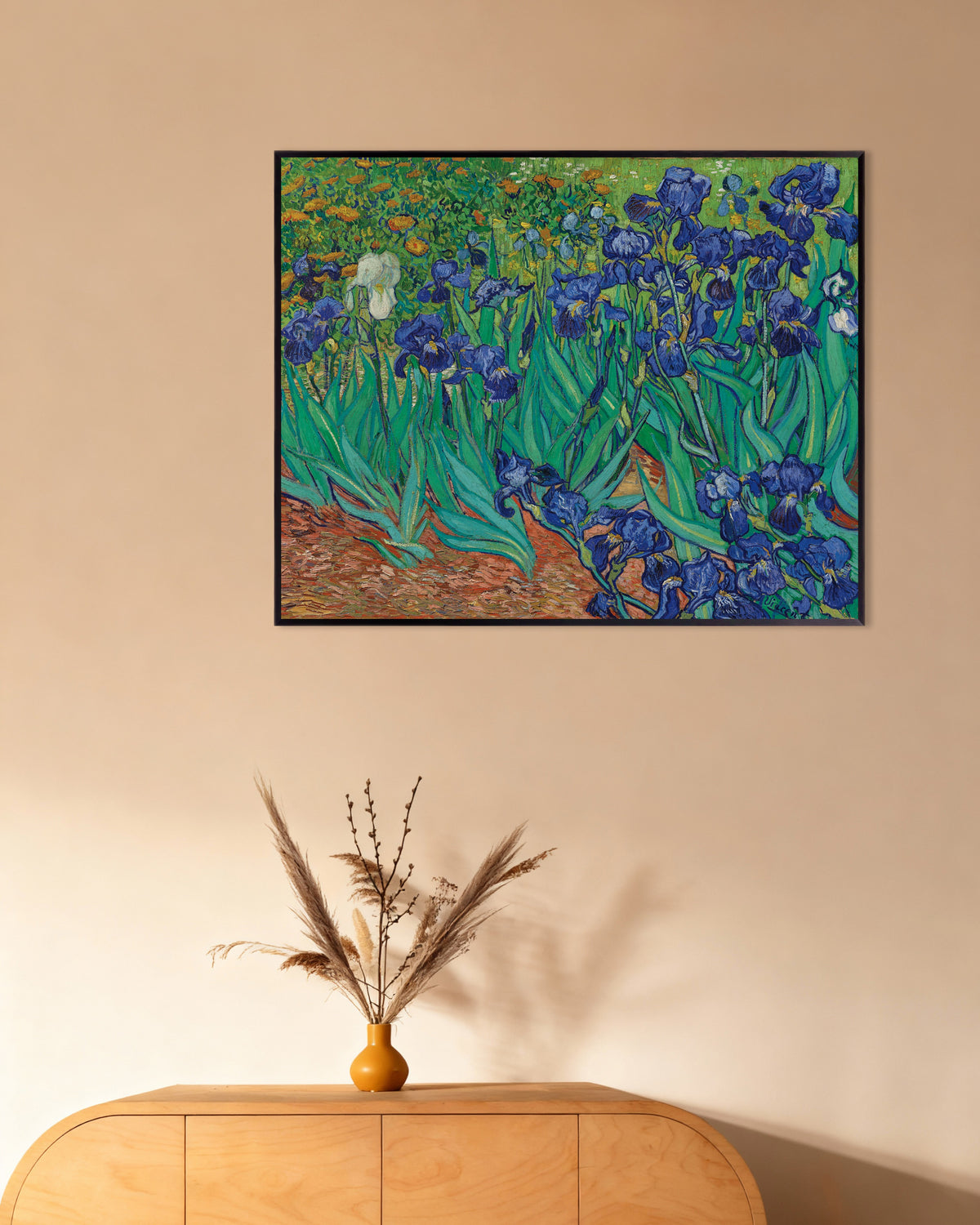 Poster av Irisar (1889) av Vincent van Gogh, med metallram