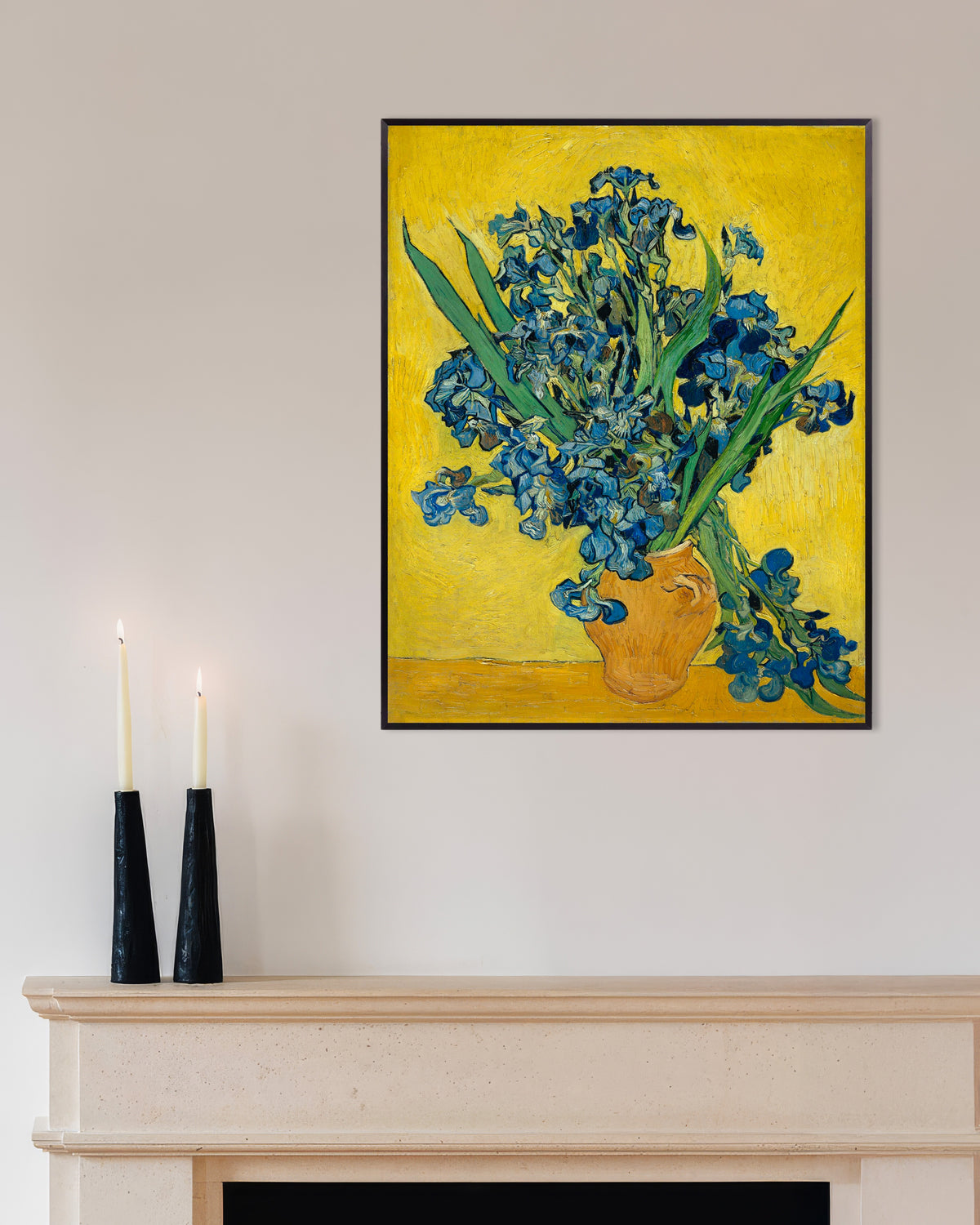 Poster med Irisar i en vas (1890) av Vincent van Gogh, med metallram