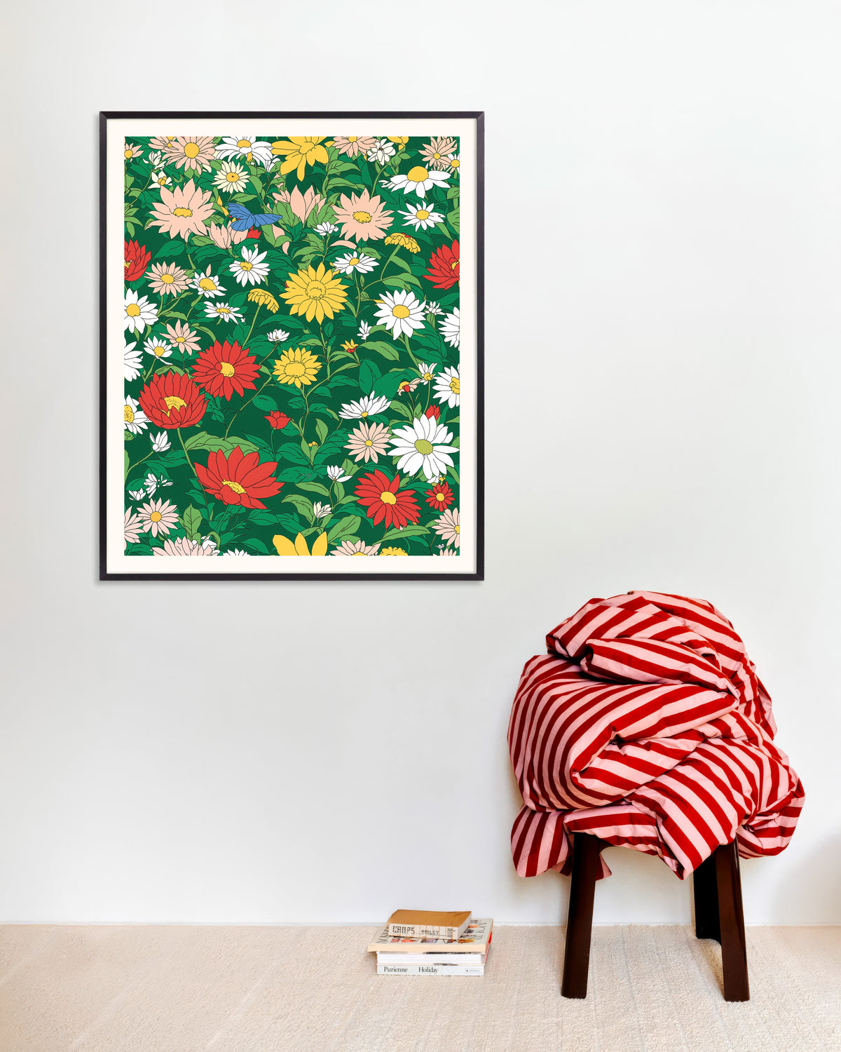 Poster med Japansk animationsstudio, blommor, med metallram