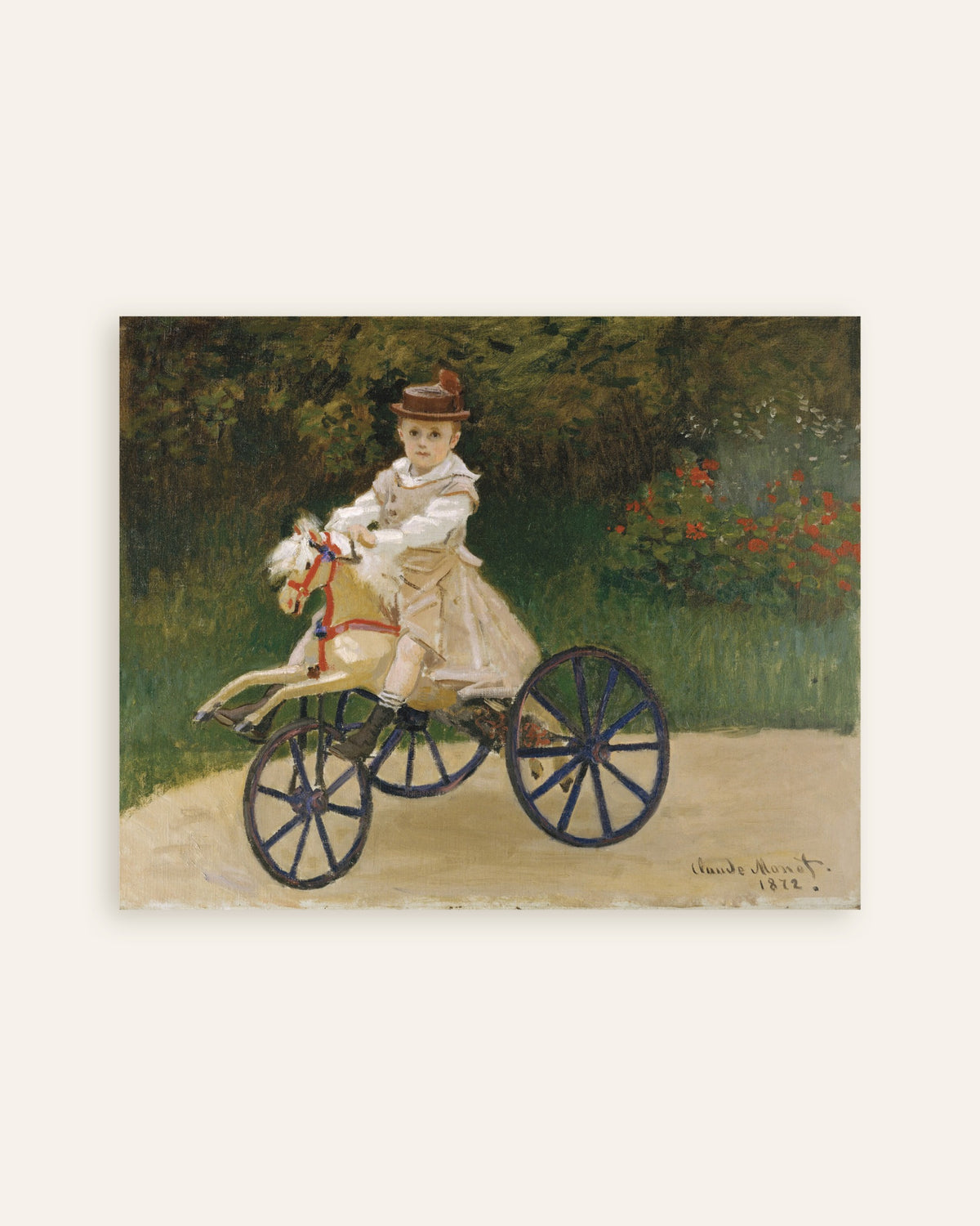 Poster Jean Monet på sin käpphäst (1872) av Claude Monet, miniatyr