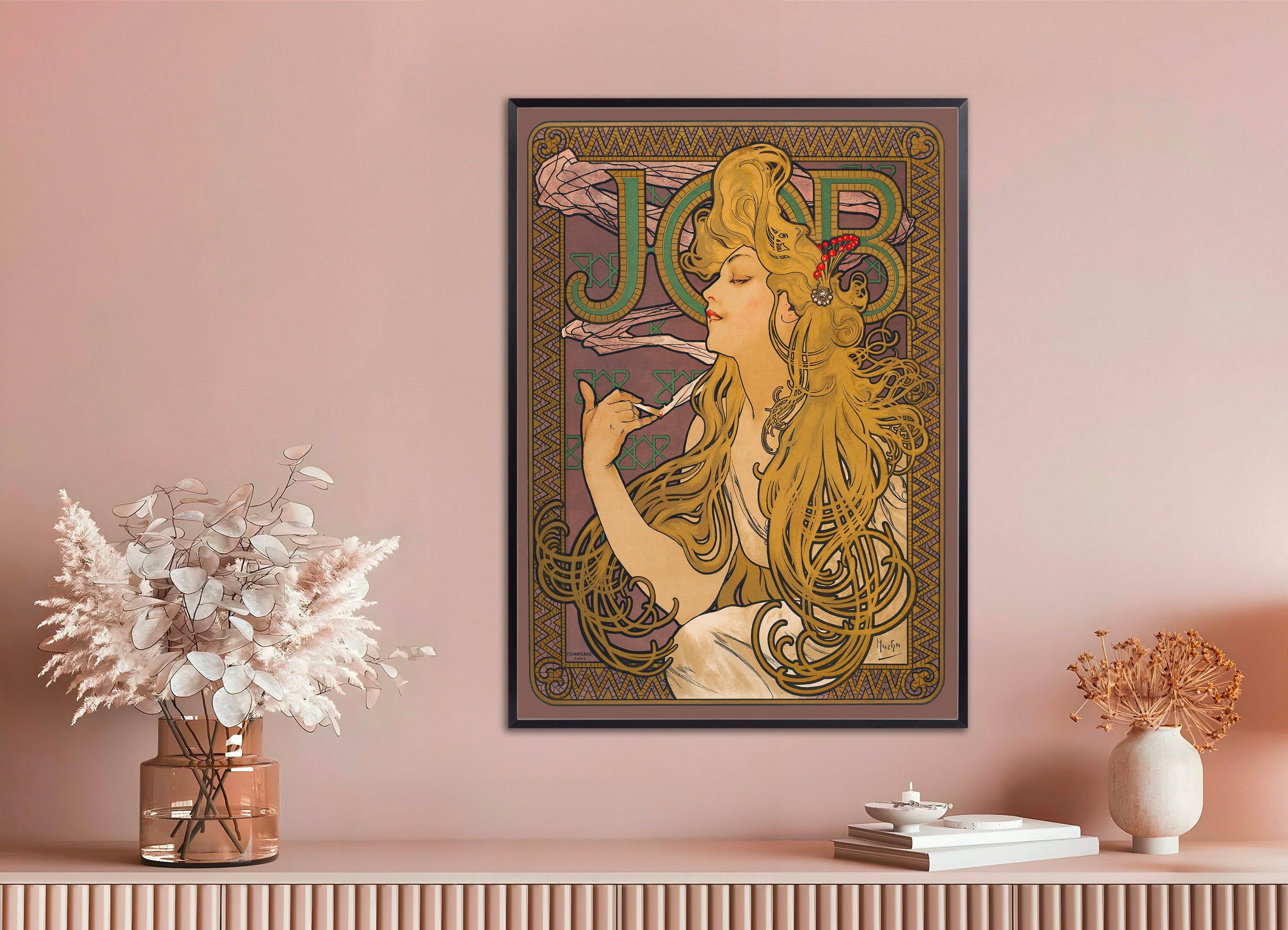 Jobb (1896) av Alfons Mucha - Tryck