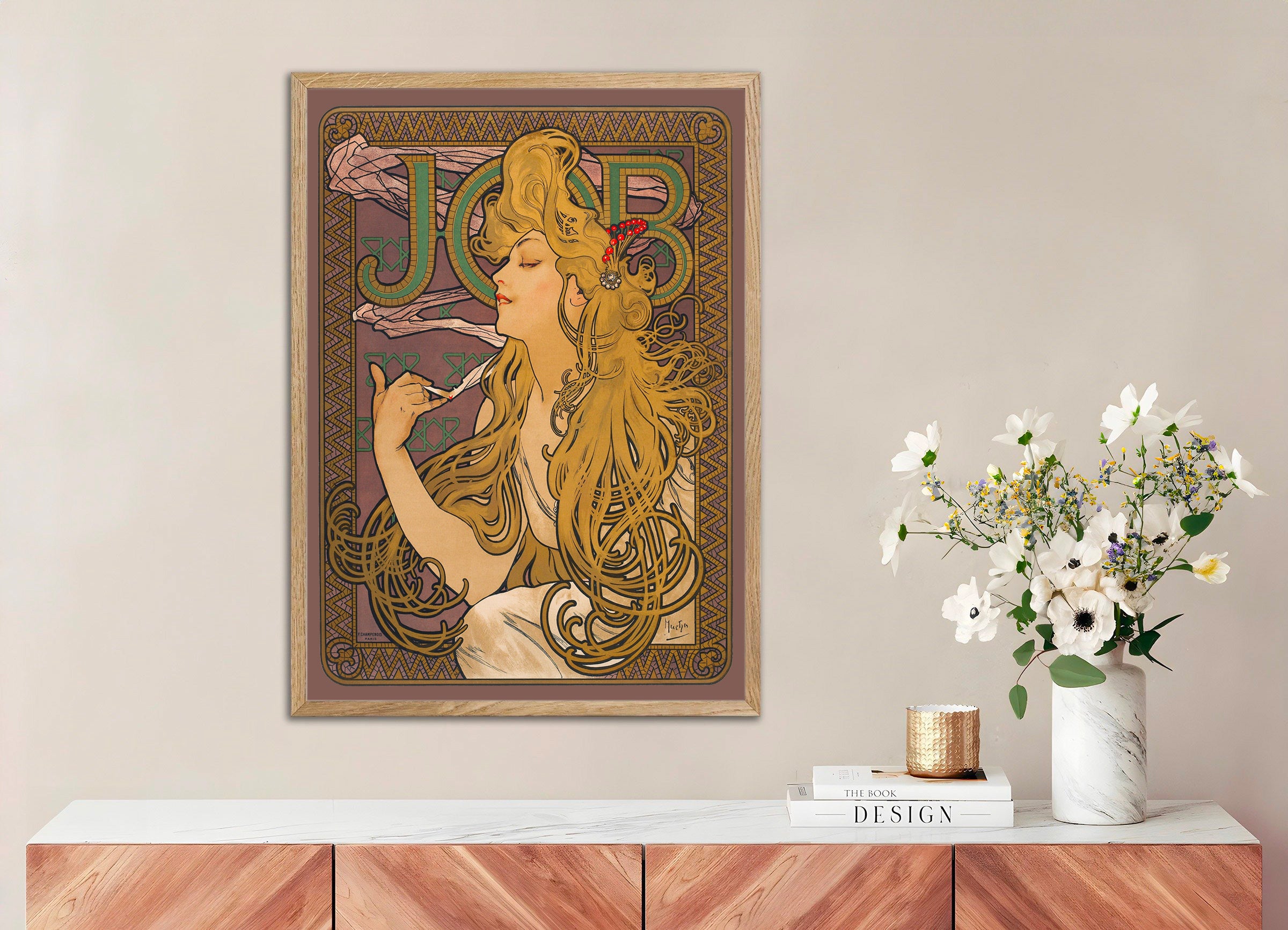 Jobb (1896) av Alfons Mucha - Tryck