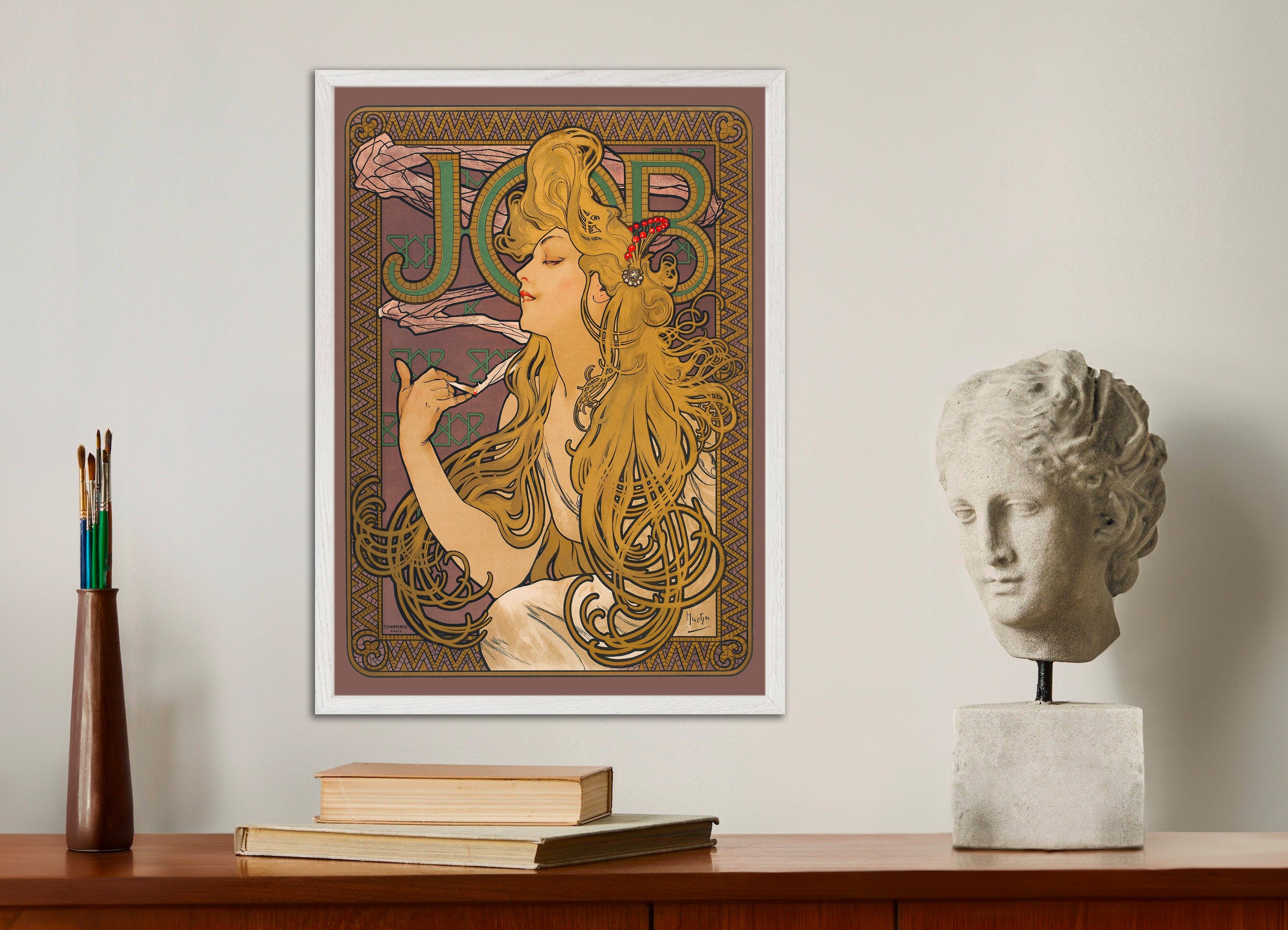 Jobb (1896) av Alfons Mucha - Tryck