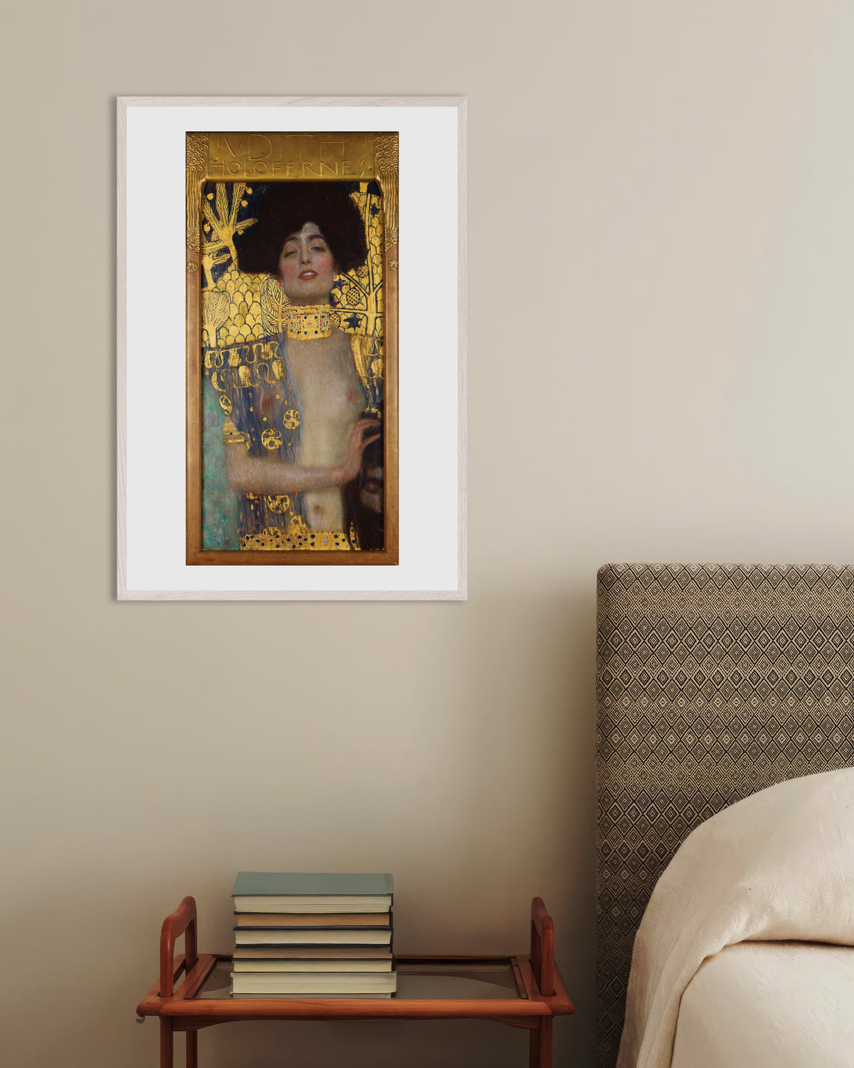 Poster Judith I (1901) av Gustav Klimt med vit träram